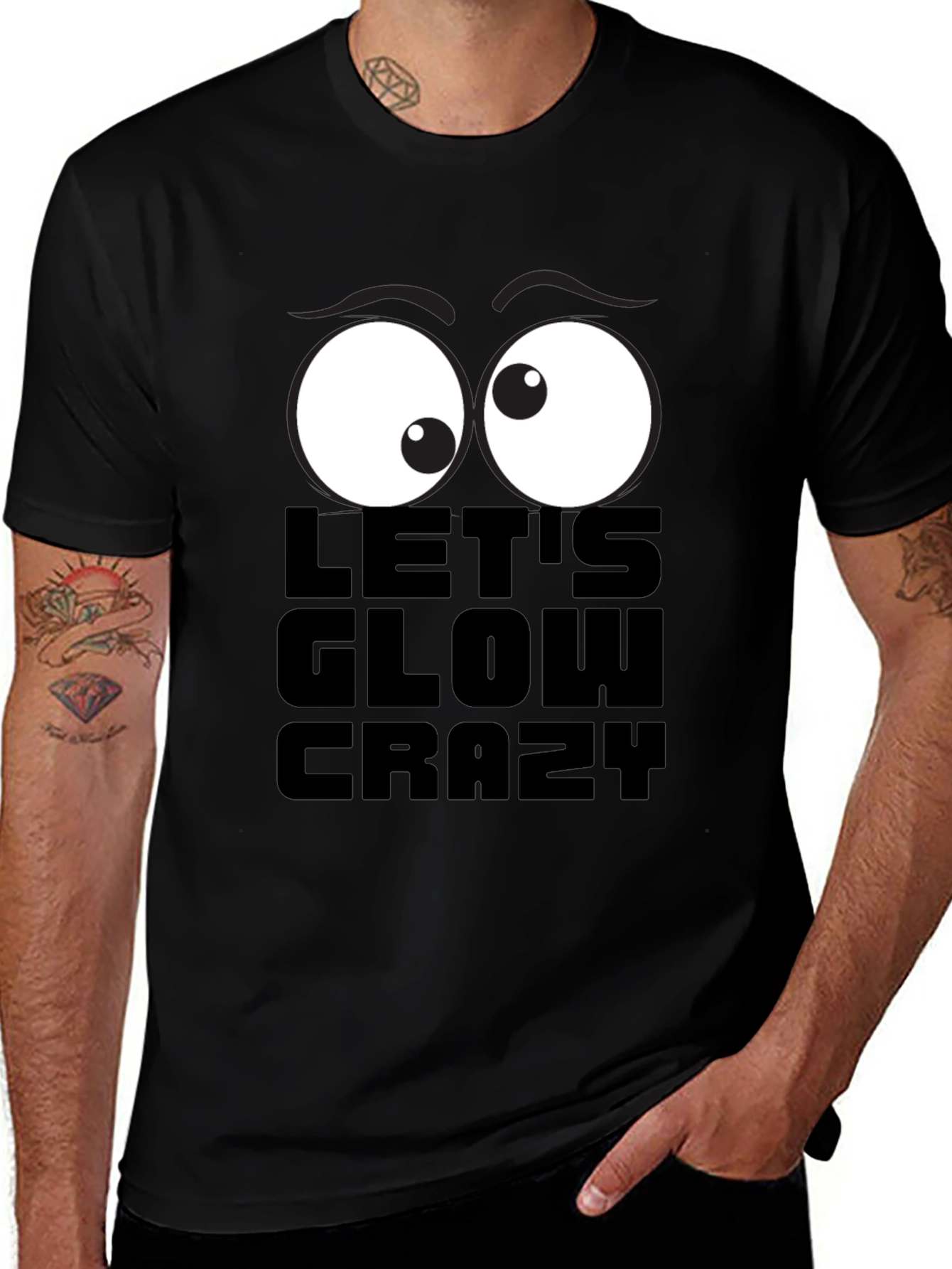 Variant 15 of Let's Glow Crazy Black Graphic Tee