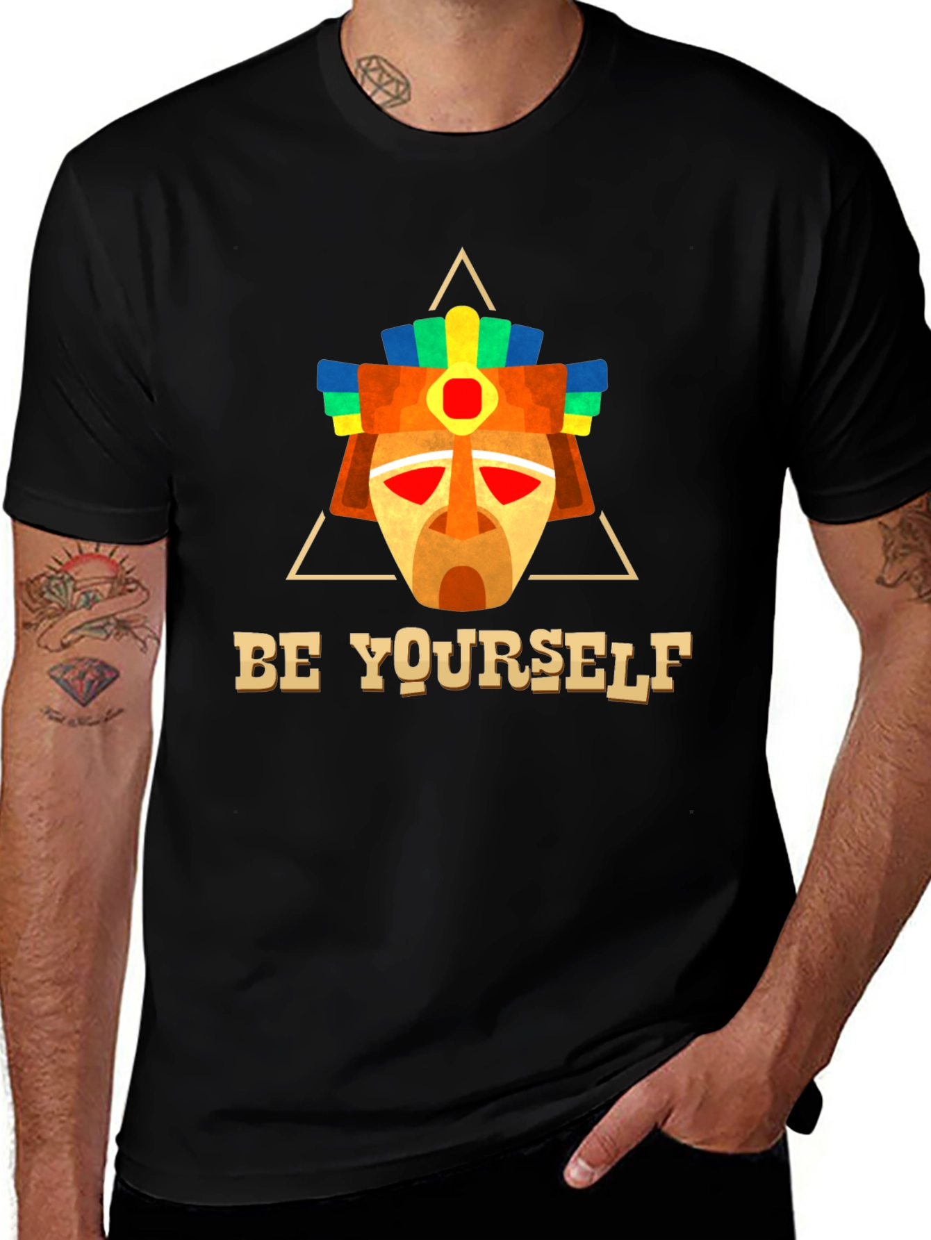 Variant 25 of Be Yourself Aztec Mask T-Shirt