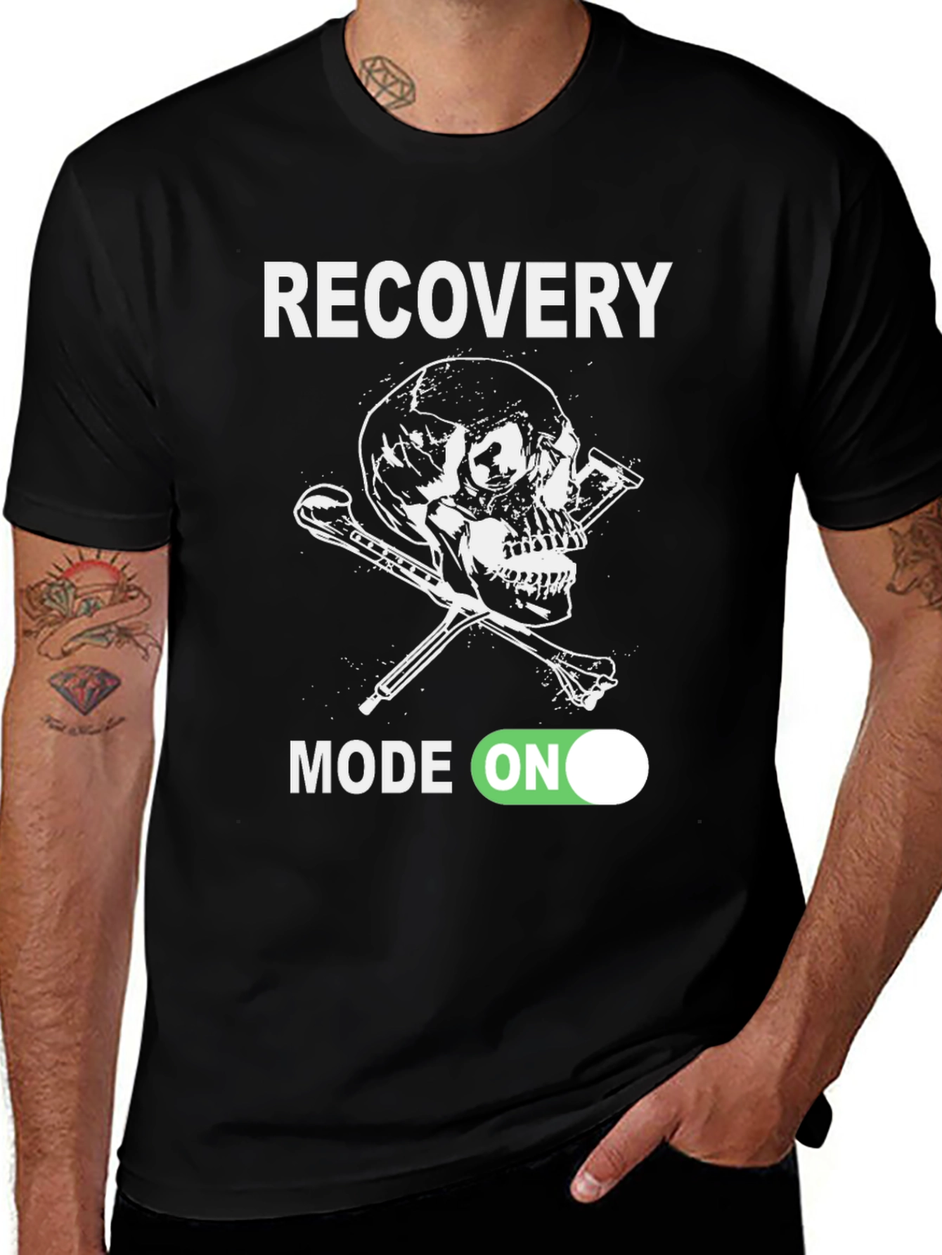 Variant 20 of Recovery Mode On Skull Graphic T-Shirt