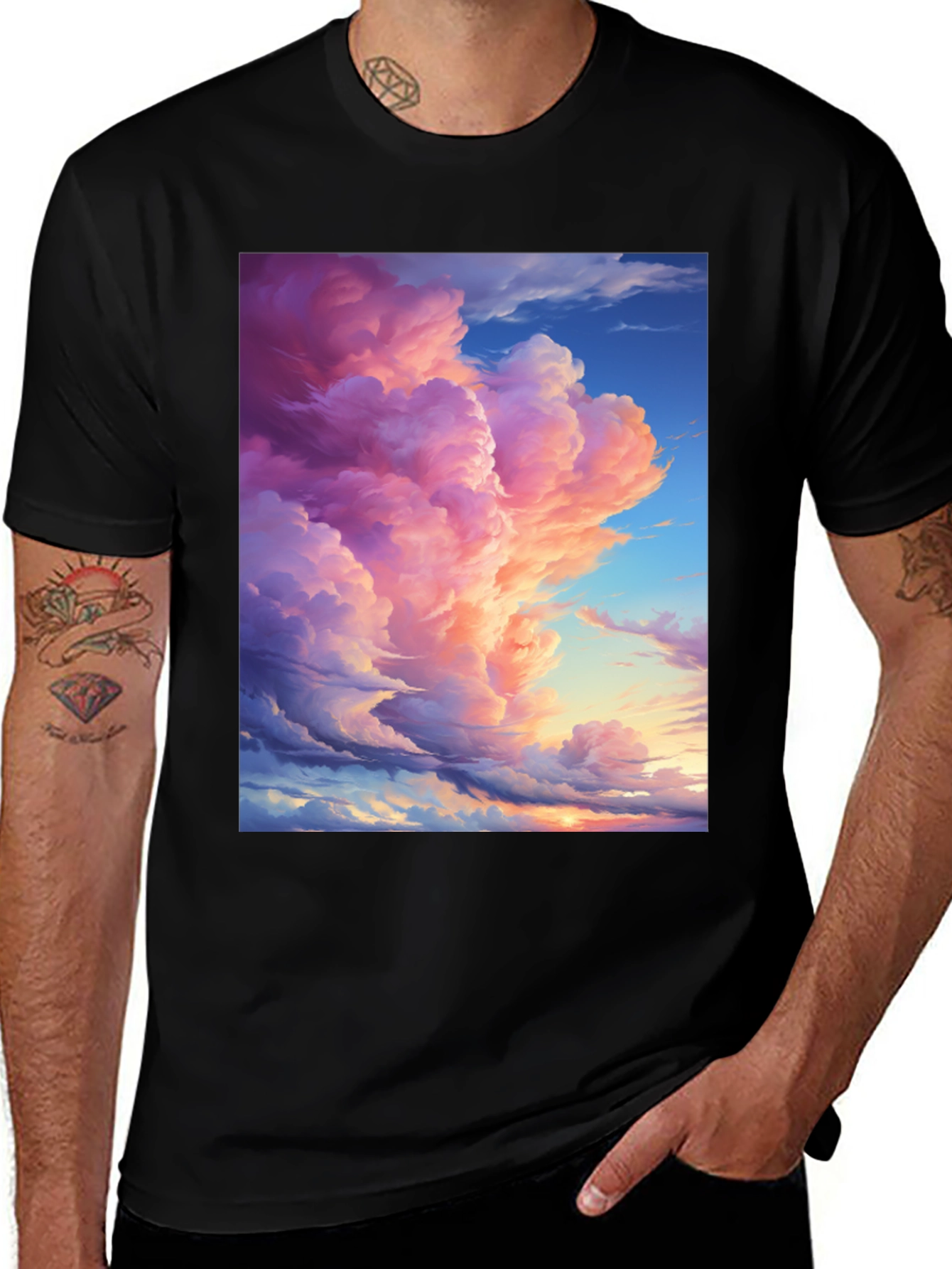 Variant 14 of Dreamy Sky T-Shirt - Artistic Cloudscape Design