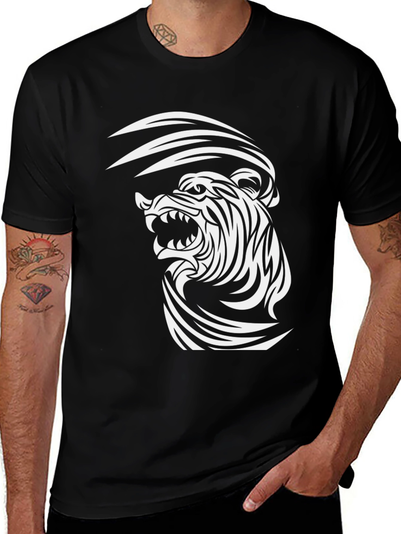 Variant 11 of Roaring Tiger Graphic Tee - Black