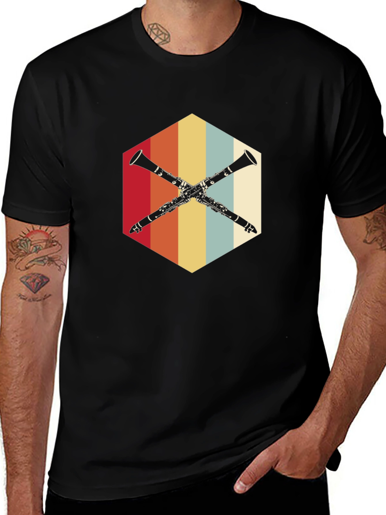 Variant 2 of Retro Clarinet Player T-Shirt - Vintage Music Tee
