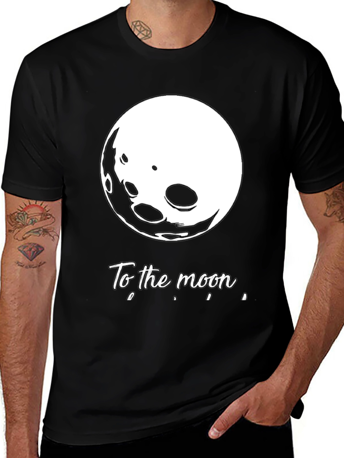 Variant 10 of To the Moon Black T-Shirt - Space & Crypto