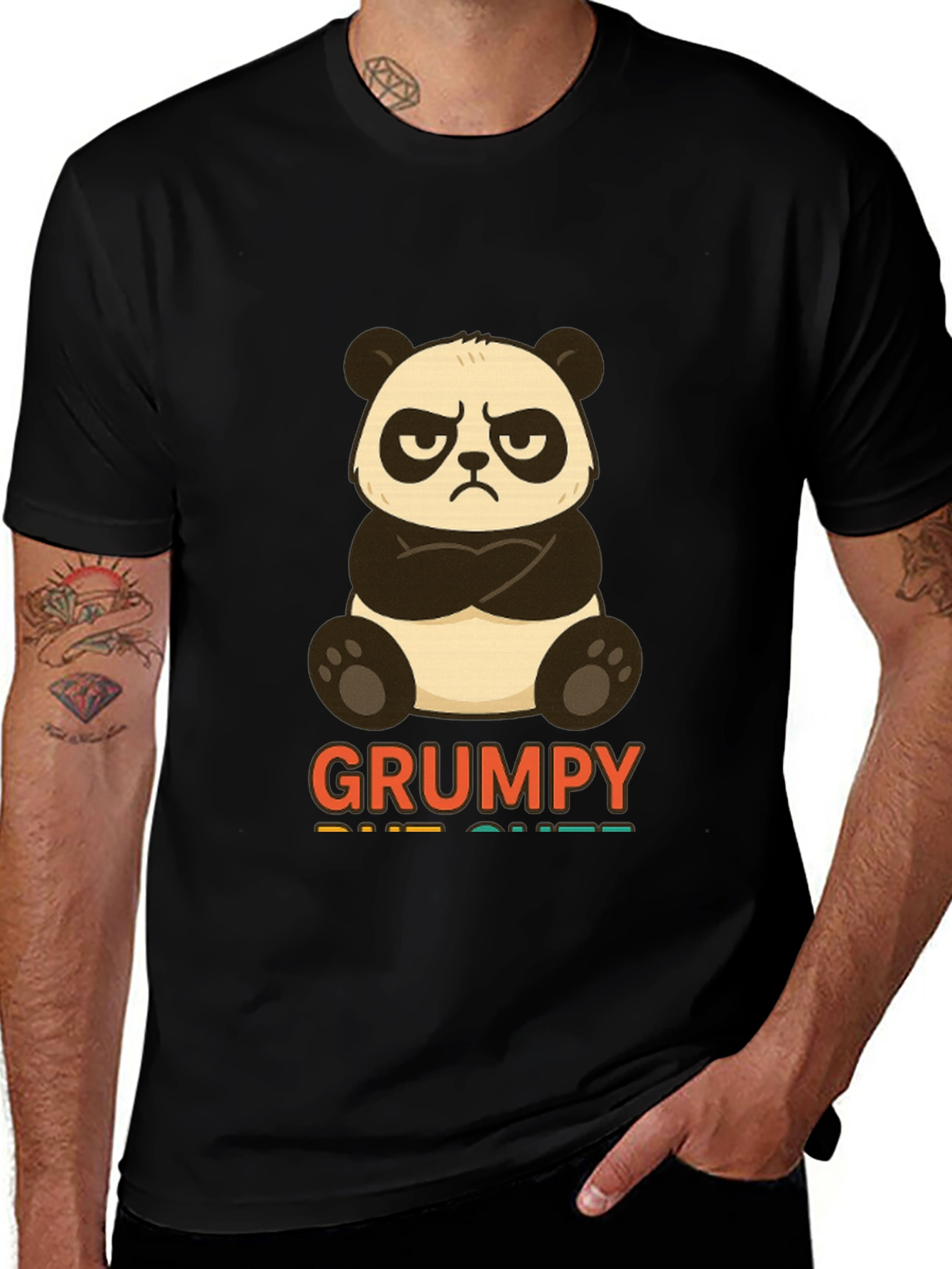 Variant 8 of Grumpy Panda Graphic T-Shirt - Unisex Cotton Tee