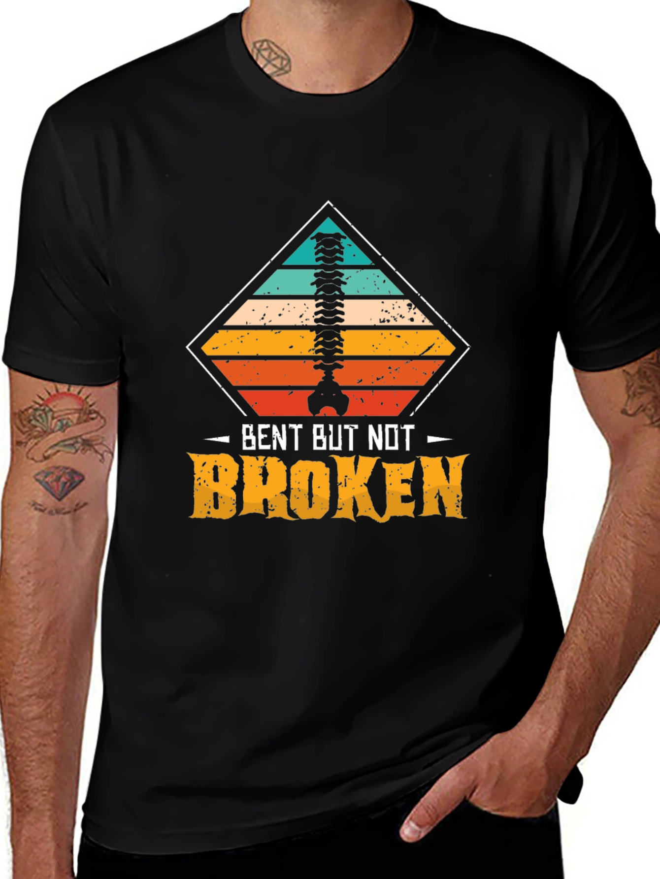 Variant 2 of Bent But Not Broken Spine Graphic Tee