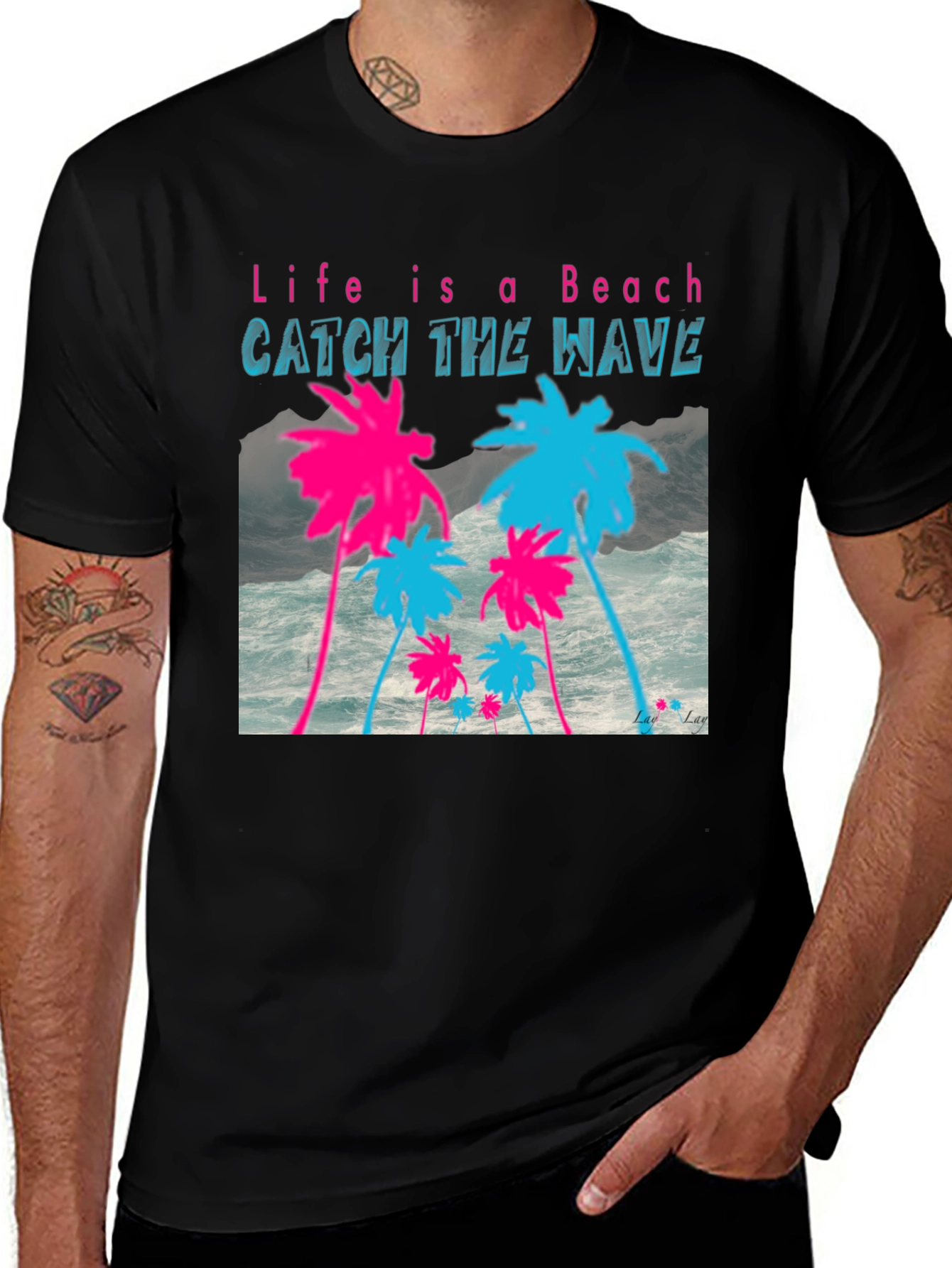 Variant 3 of Life is a Beach T-Shirt - Catch the Wave 