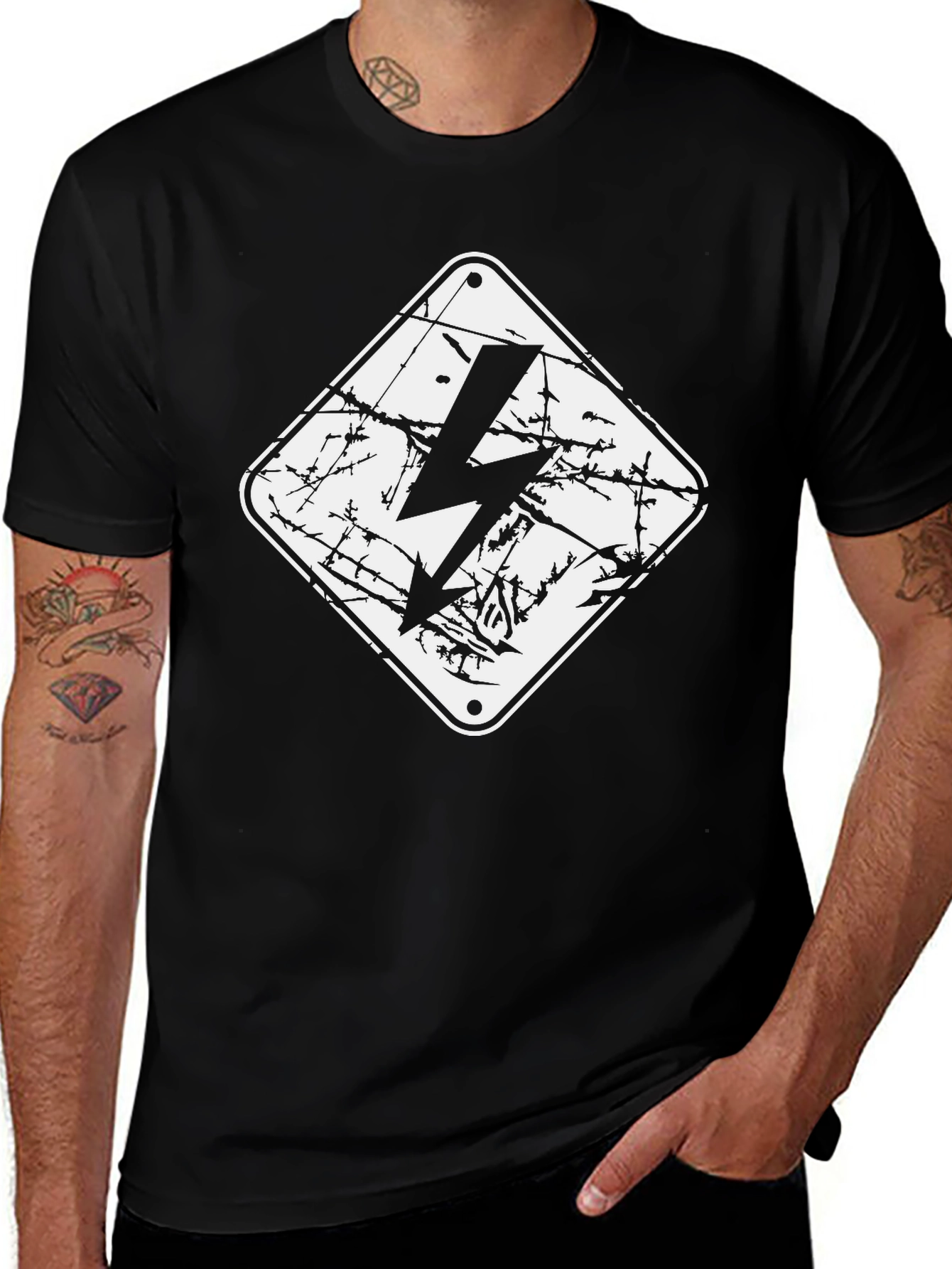 Variant 2 of Electric Hazard T-Shirt - Black
