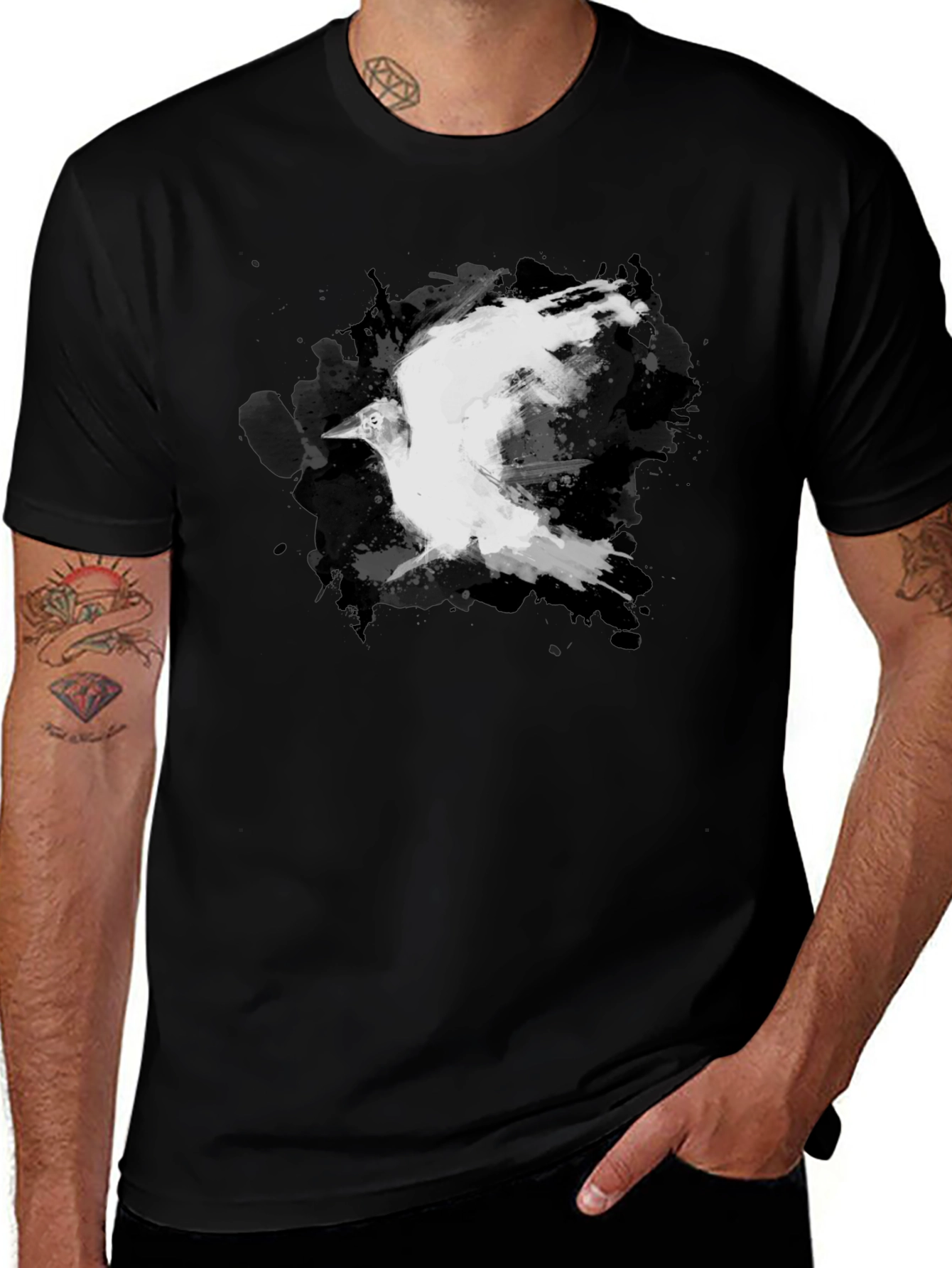 Variant 15 of Abstract Raven Black T-Shirt