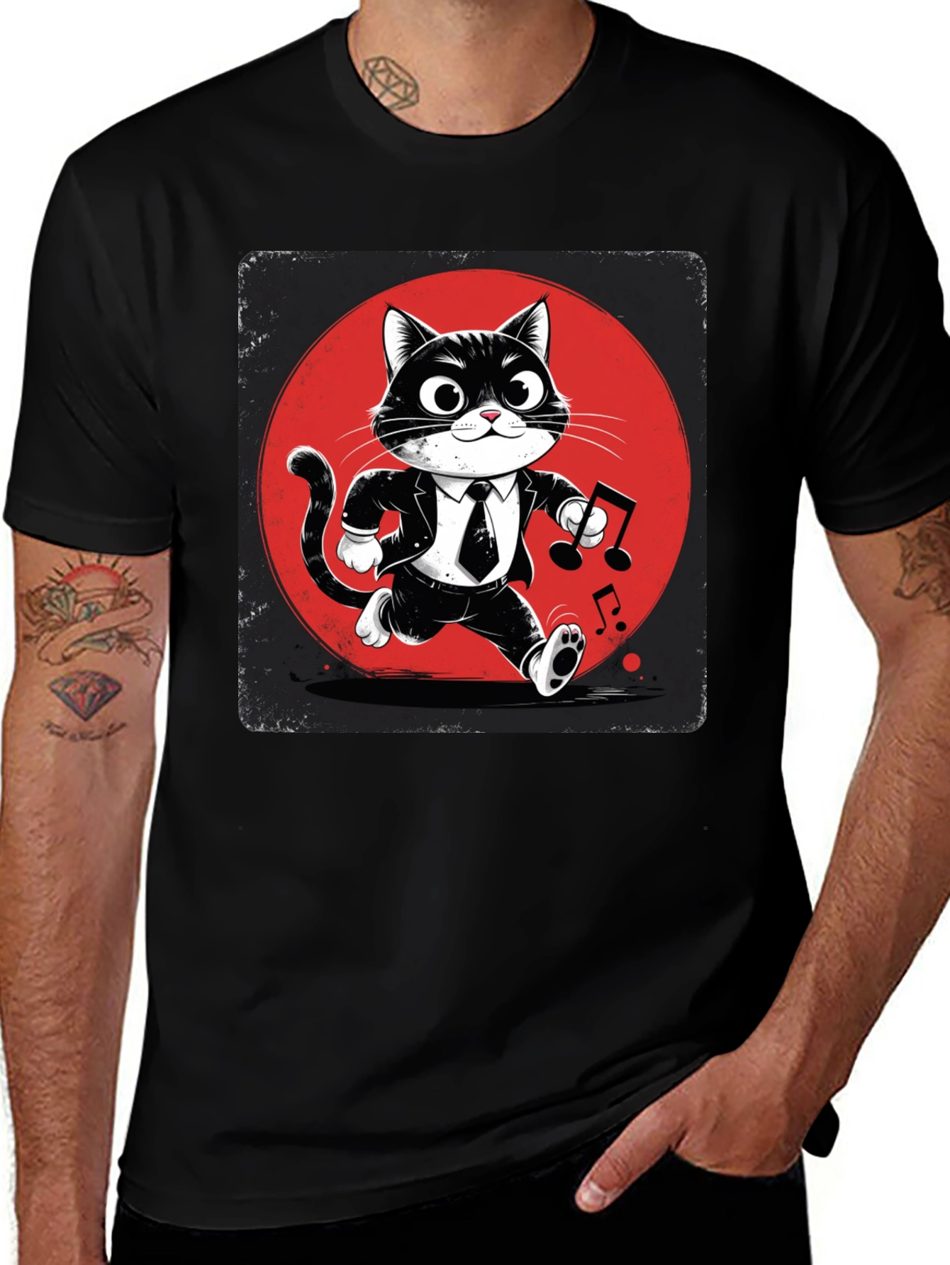 Variant 25 of Cool Cat in Suit Graphic T-Shirt