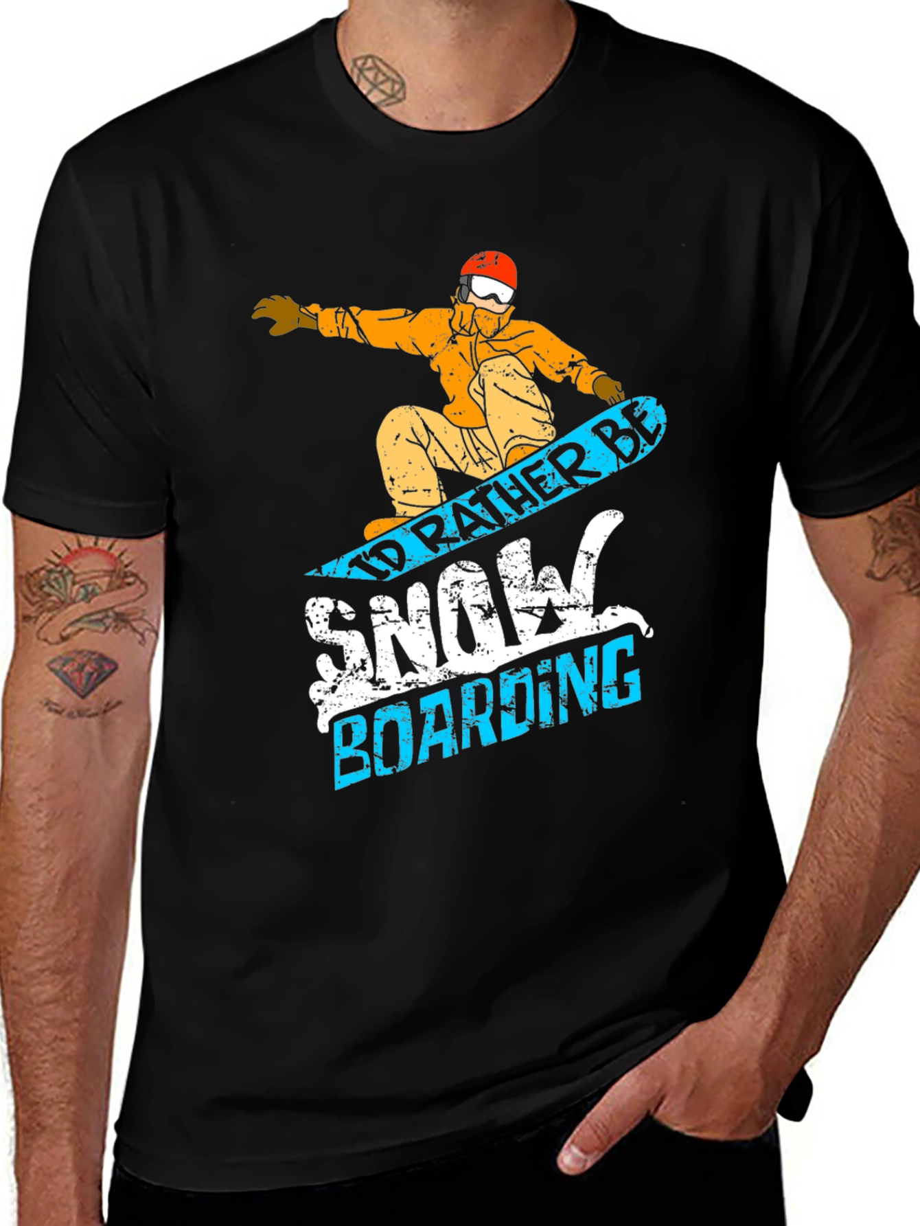 Variant 3 of Snowboarding Graphic Tee - 'I'd Rather Be' Design