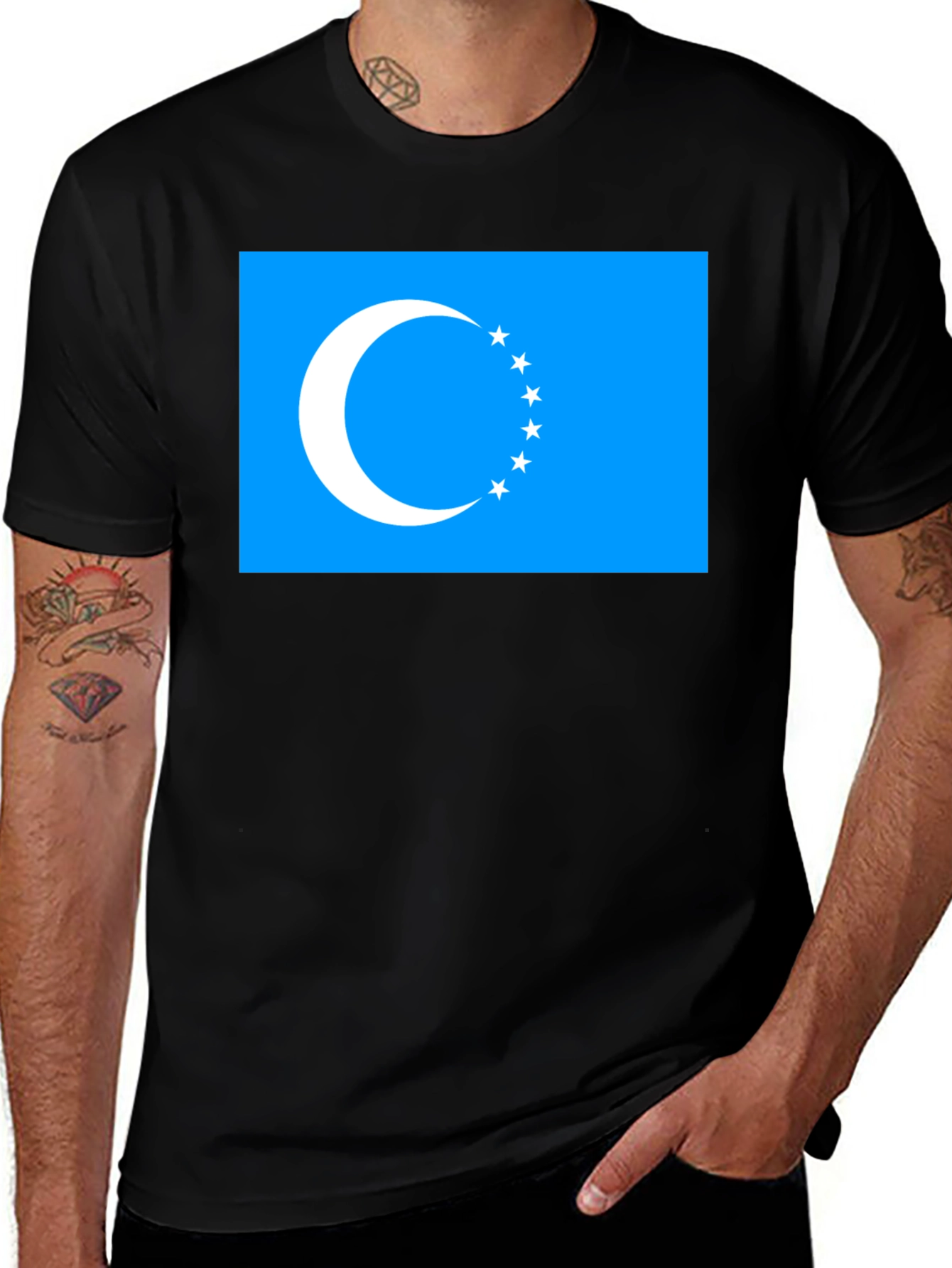 Variant 3 of East Turkistan Flag T-Shirt - Unique Design