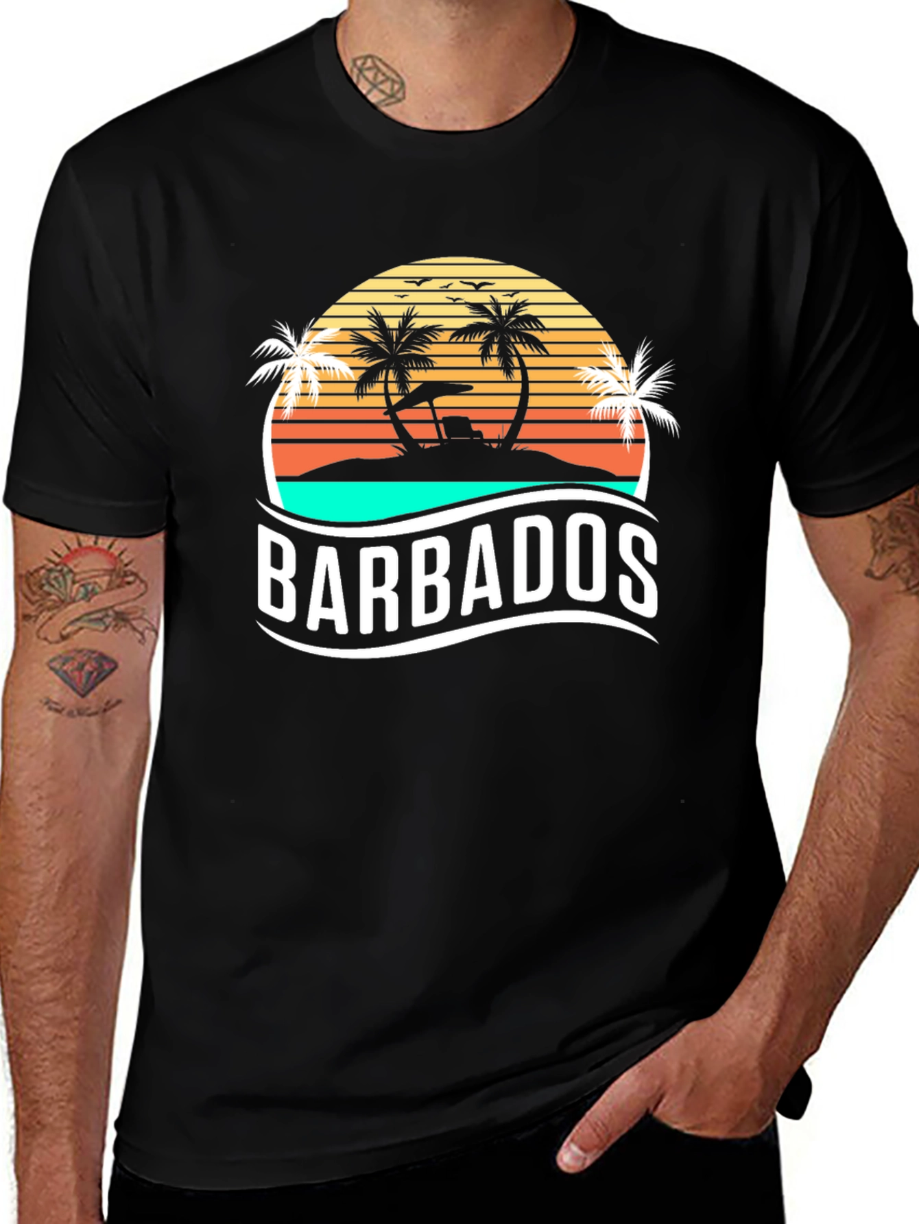 Barbados Graphic T-Shirt - Island Sunset Tee