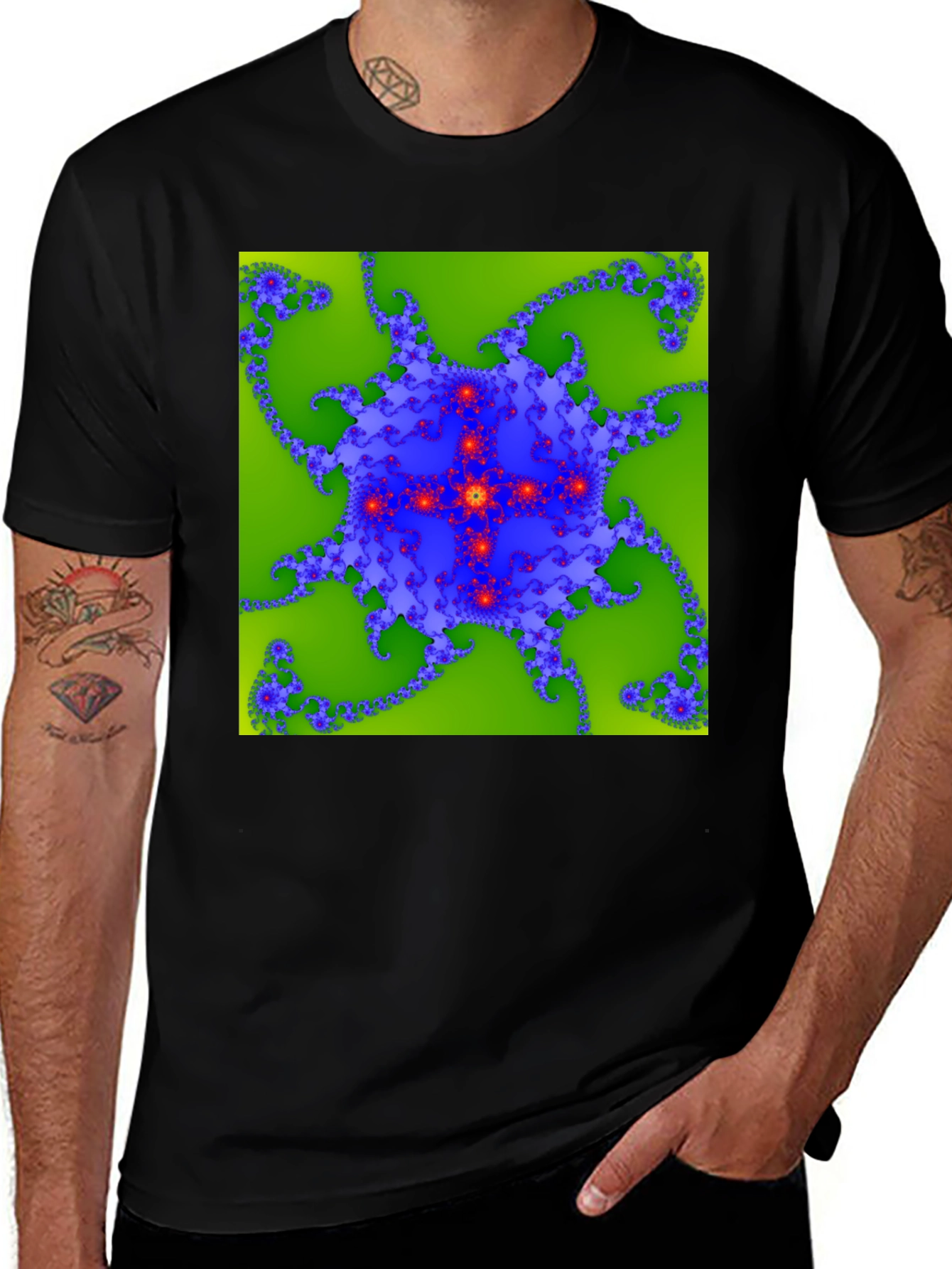 Fractal Art Black T-Shirt