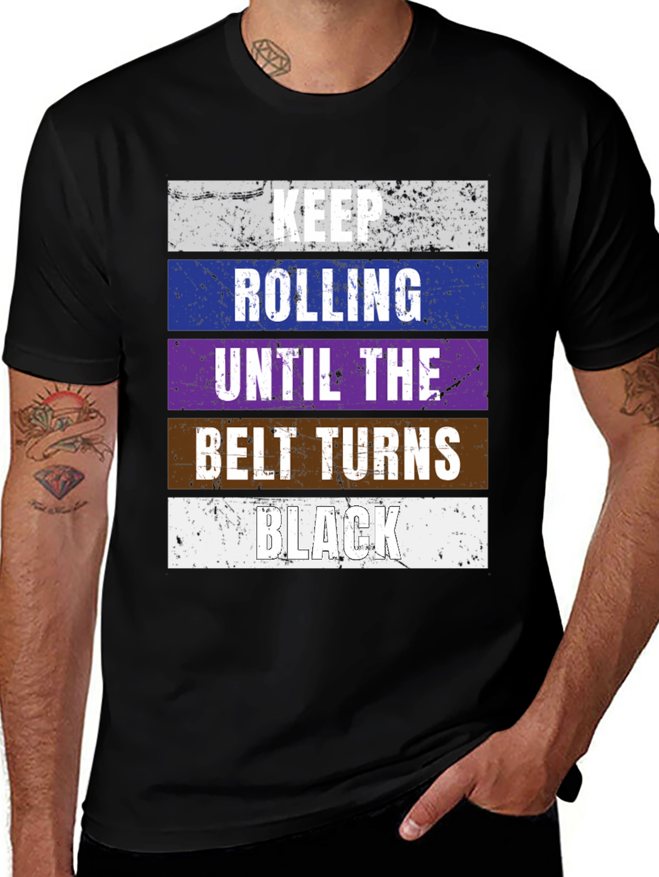 Keep Rolling BJJ Black Belt T-Shirt