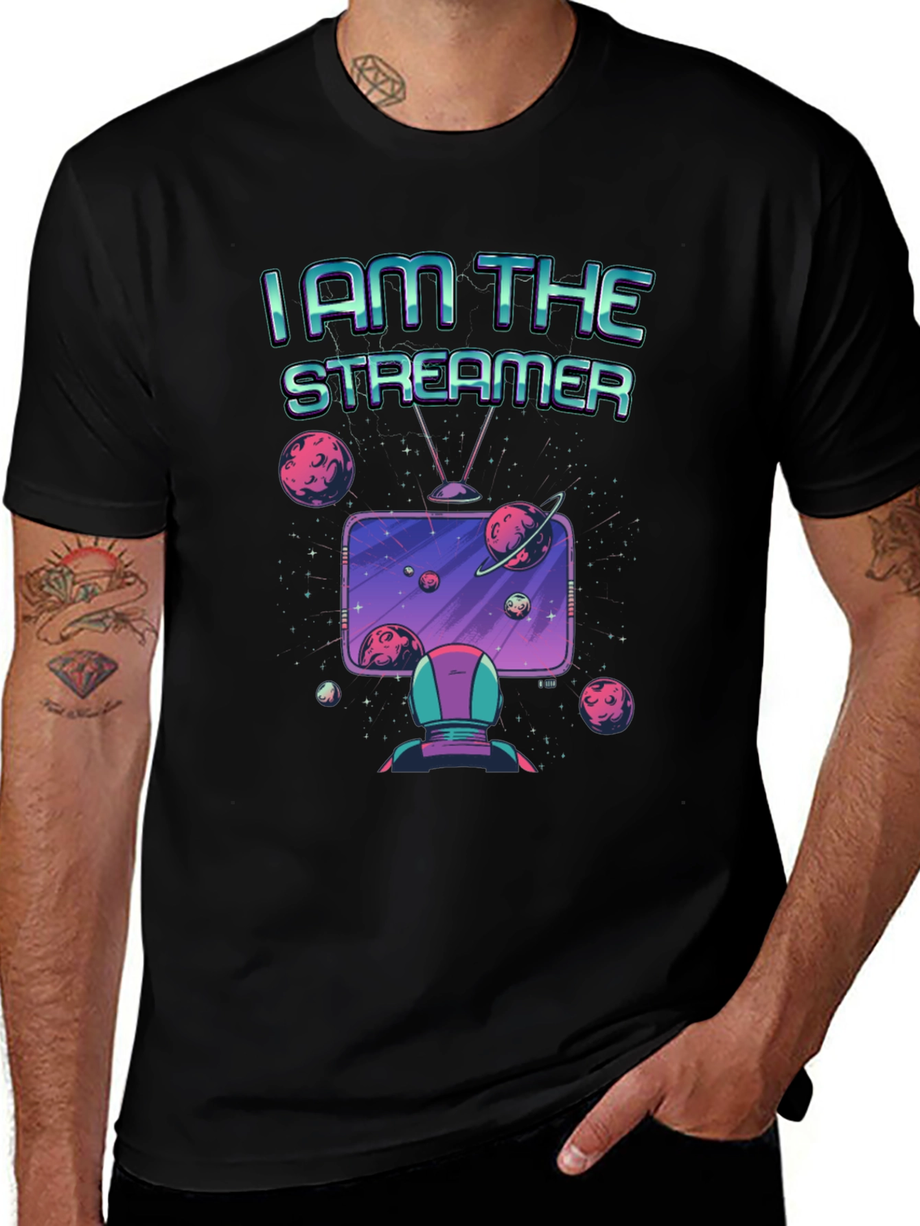 Variant 9 of I Am The Streamer Black T-Shirt