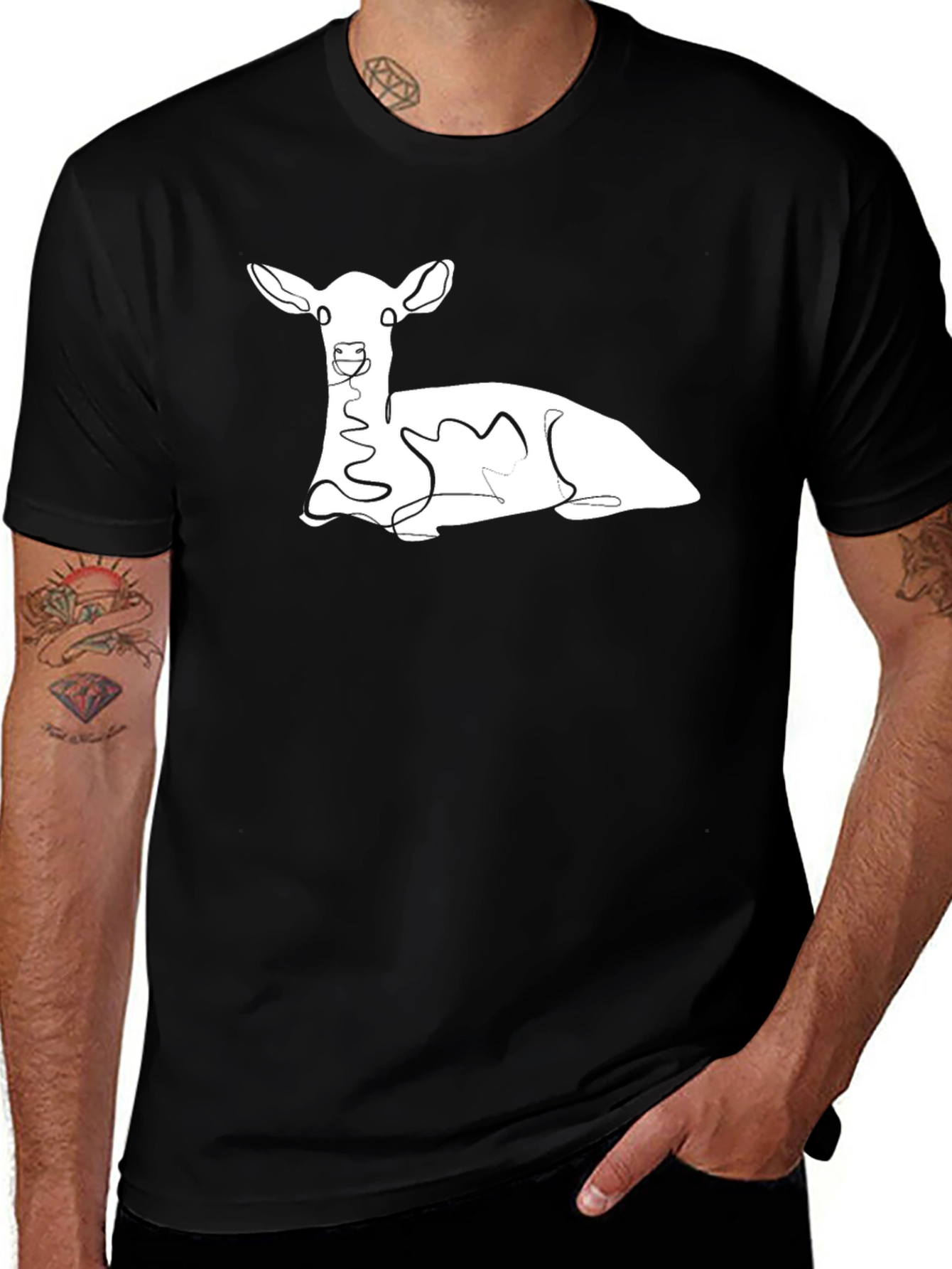 Variant 24 of Deer Line Art Graphic T-Shirt