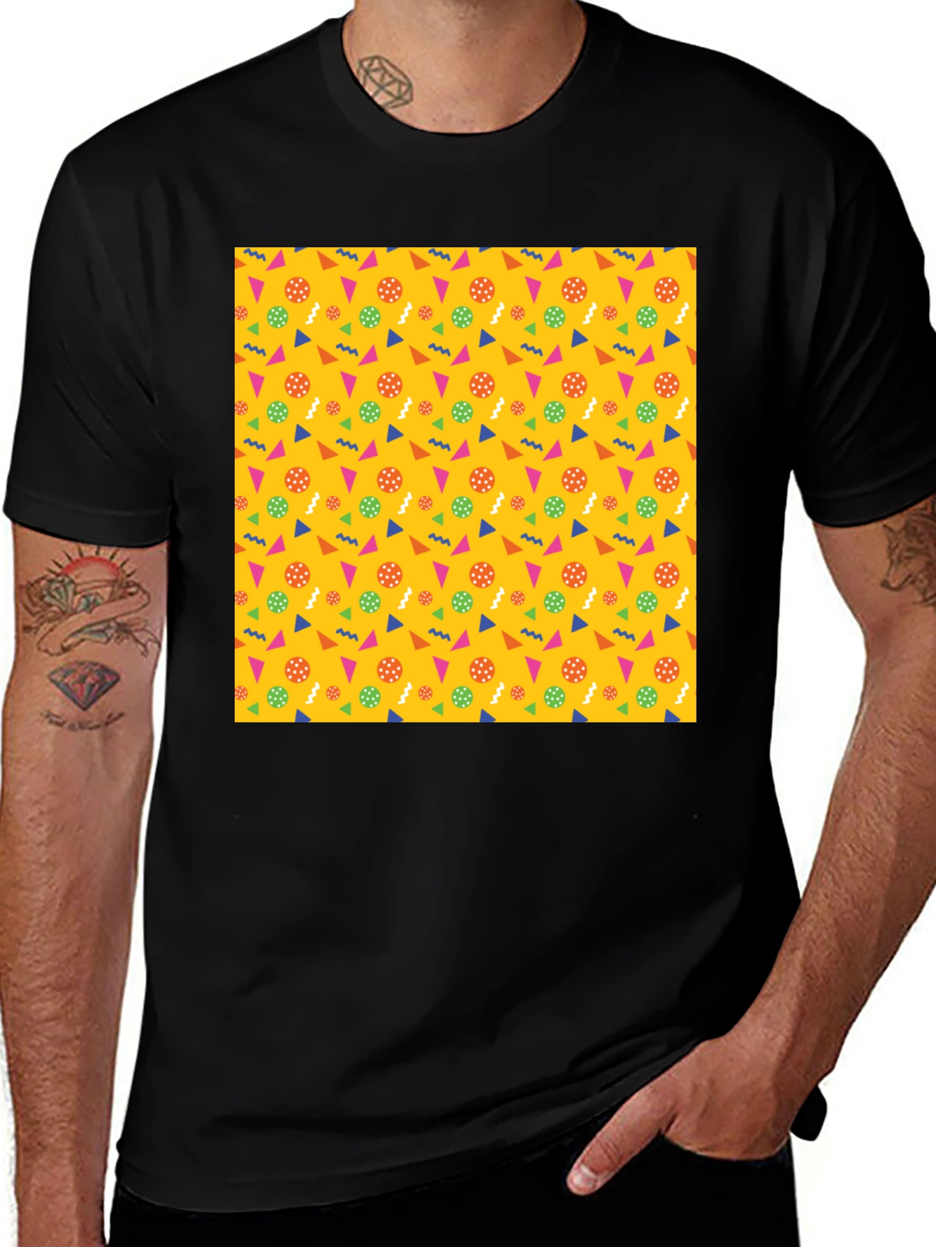 Variant 24 of Fun Pattern Tee - Graphic Print Cotton Shirt