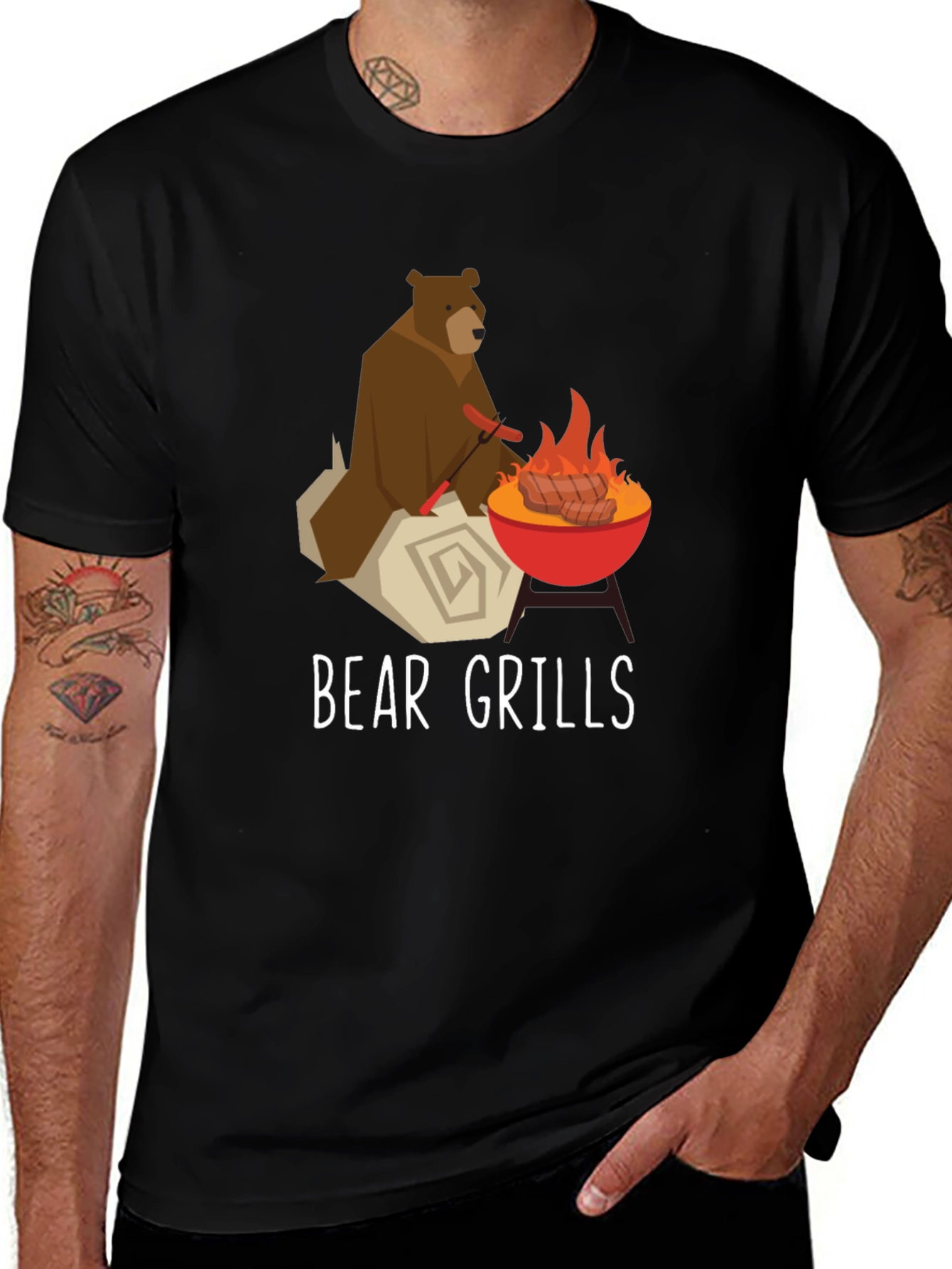 Variant 19 of Bear Grills Funny Graphic T-Shirt