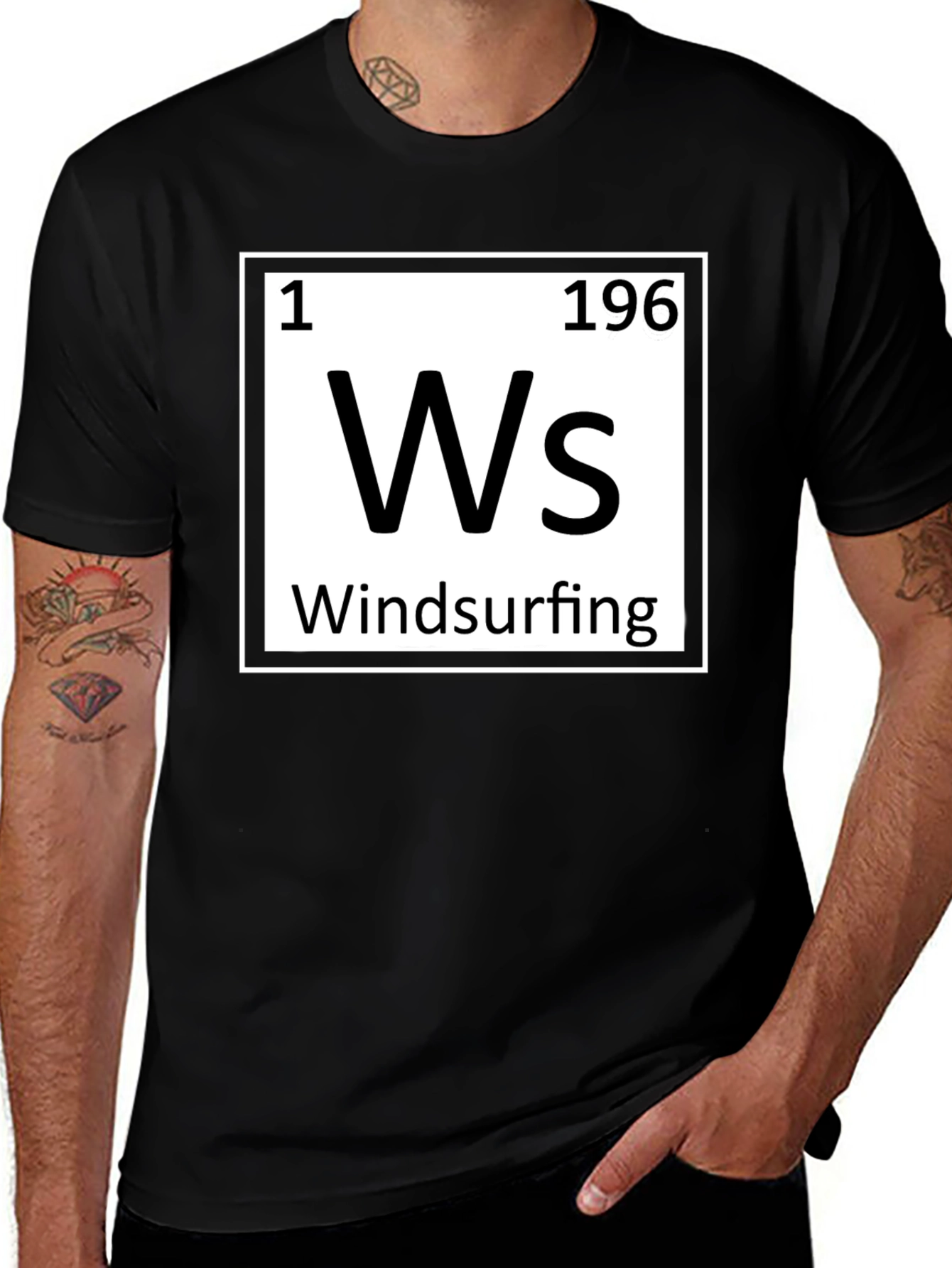 Variant 10 of Windsurfing Periodic Table T-Shirt