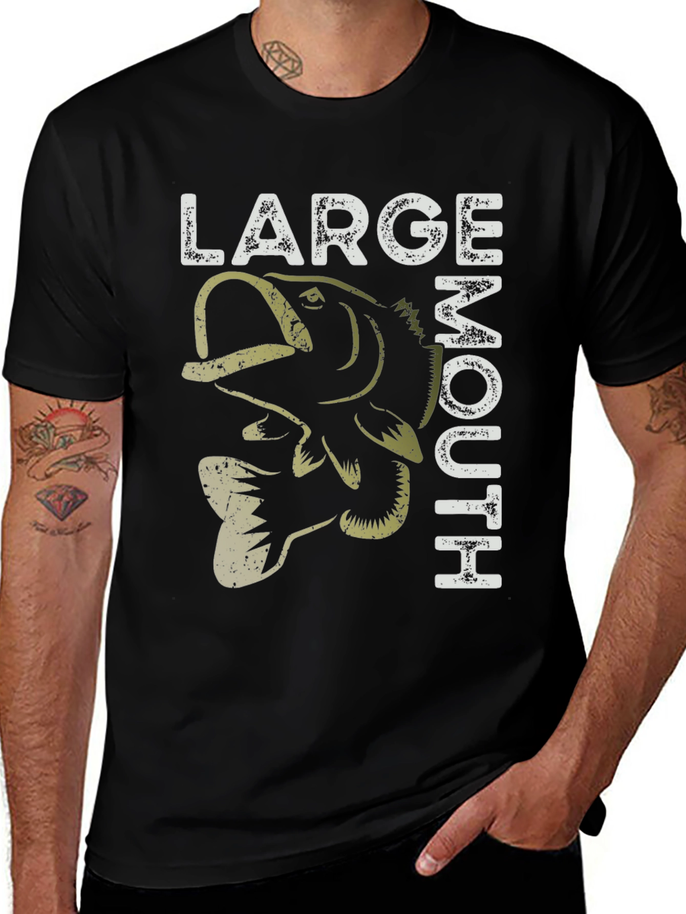 Variant 26 of Large Mouth Bass Graphic T-Shirt Fishing Tee