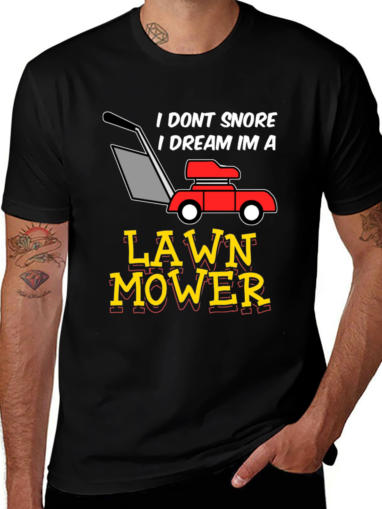 Variant 23 of Dream Lawn Mower Graphic Tee - Humorous Snoring Shirt