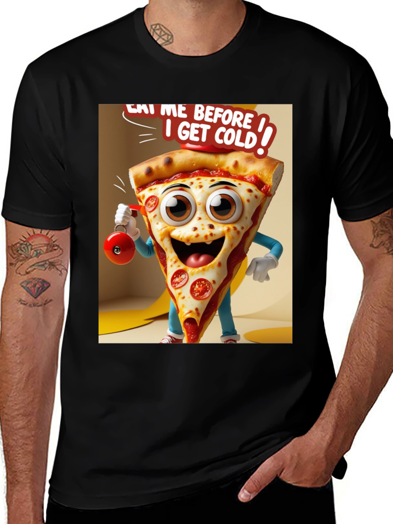 Variant 6 of Eat Me Before I Get Cold Pizza T-Shirt