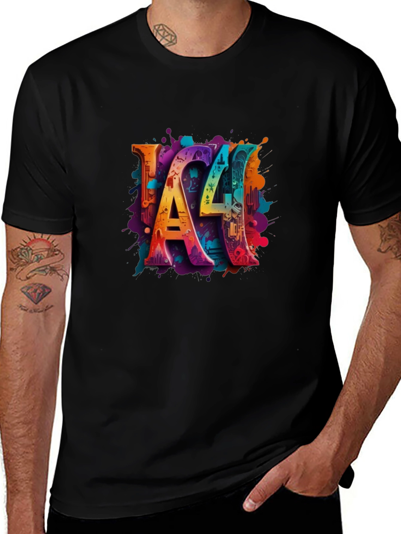 Variant 3 of AI Design Black T-Shirt