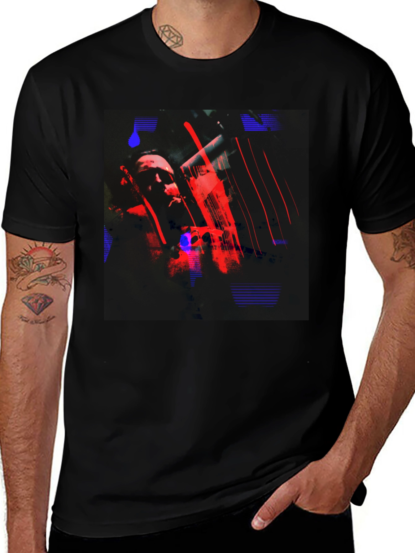 Variant 14 of Abstract Graphic Print Black T-Shirt