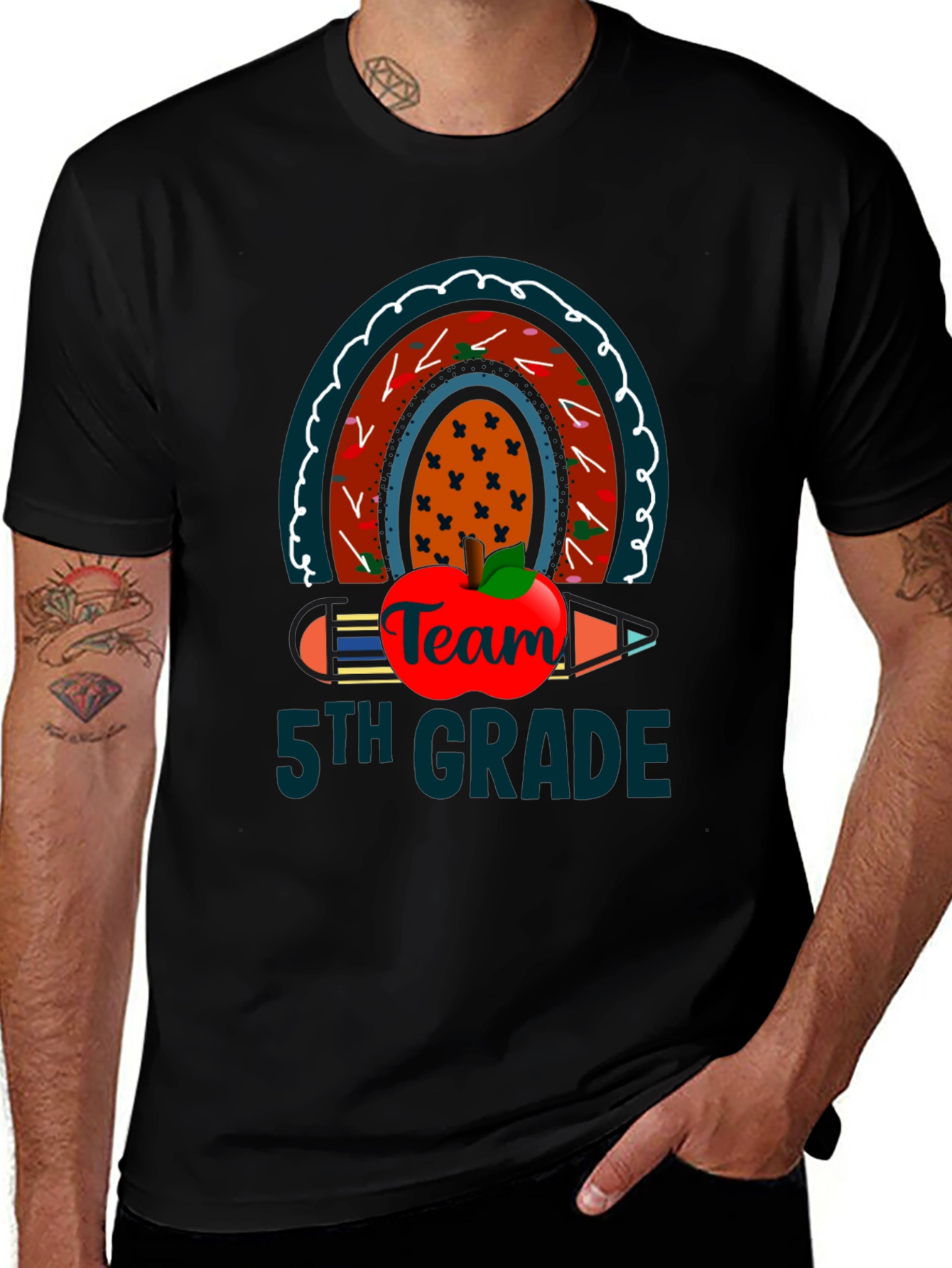 5th Grade Team Rainbow Apple T-Shirt