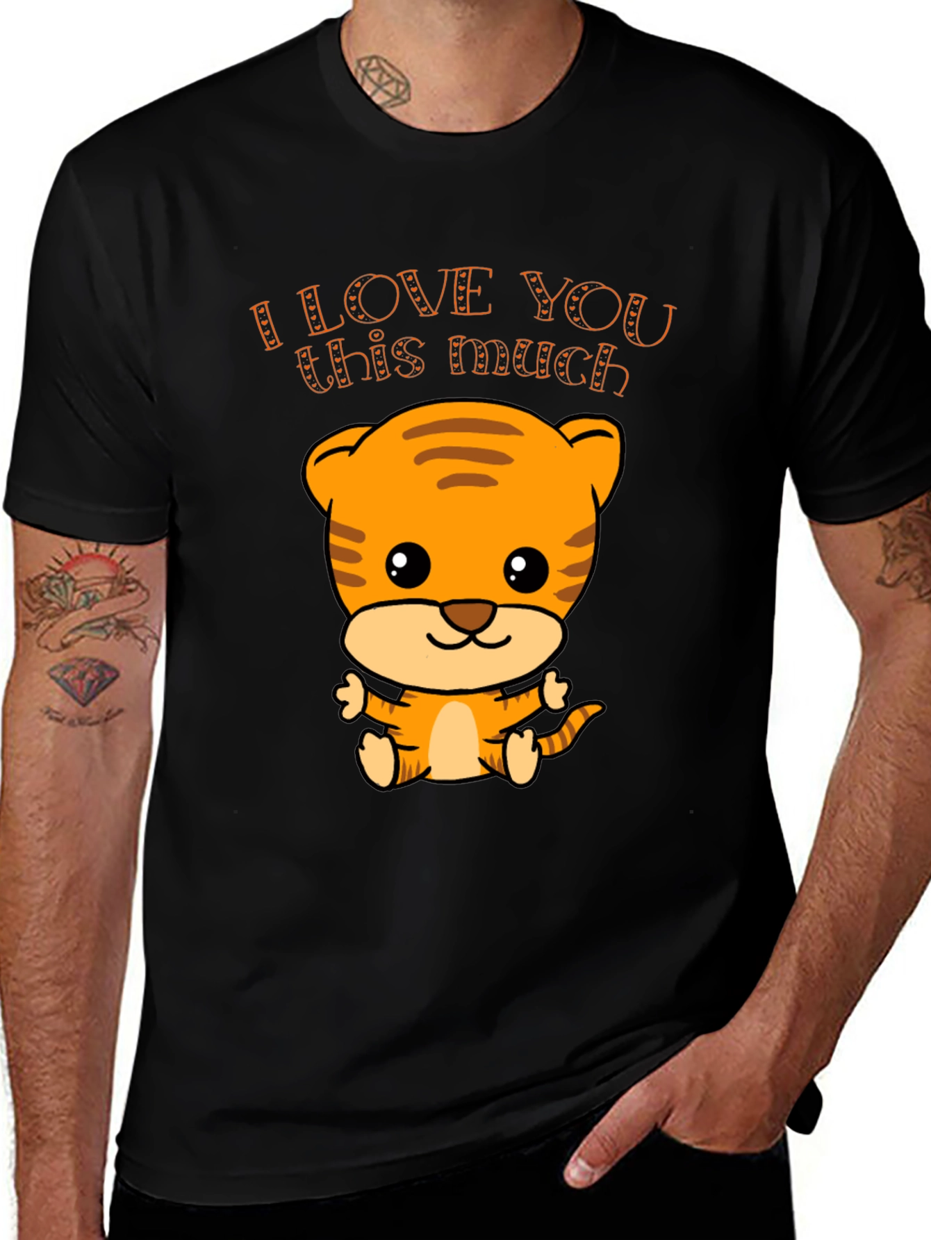 Variant 18 of Cute Tiger Cub "I Love You This Much" Graphic Tee