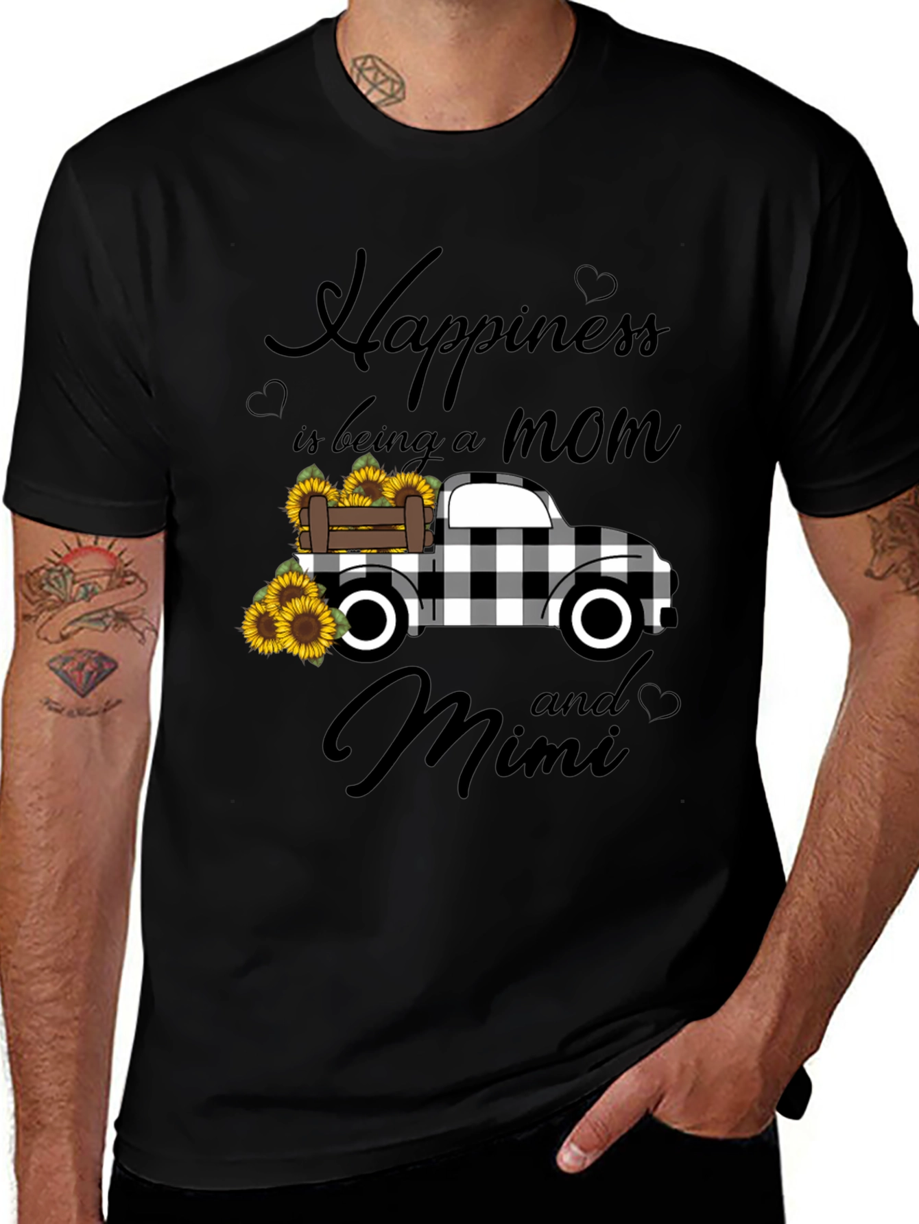Variant 4 of Happiness is Being A Mom and Mimi Truck T-Shirt