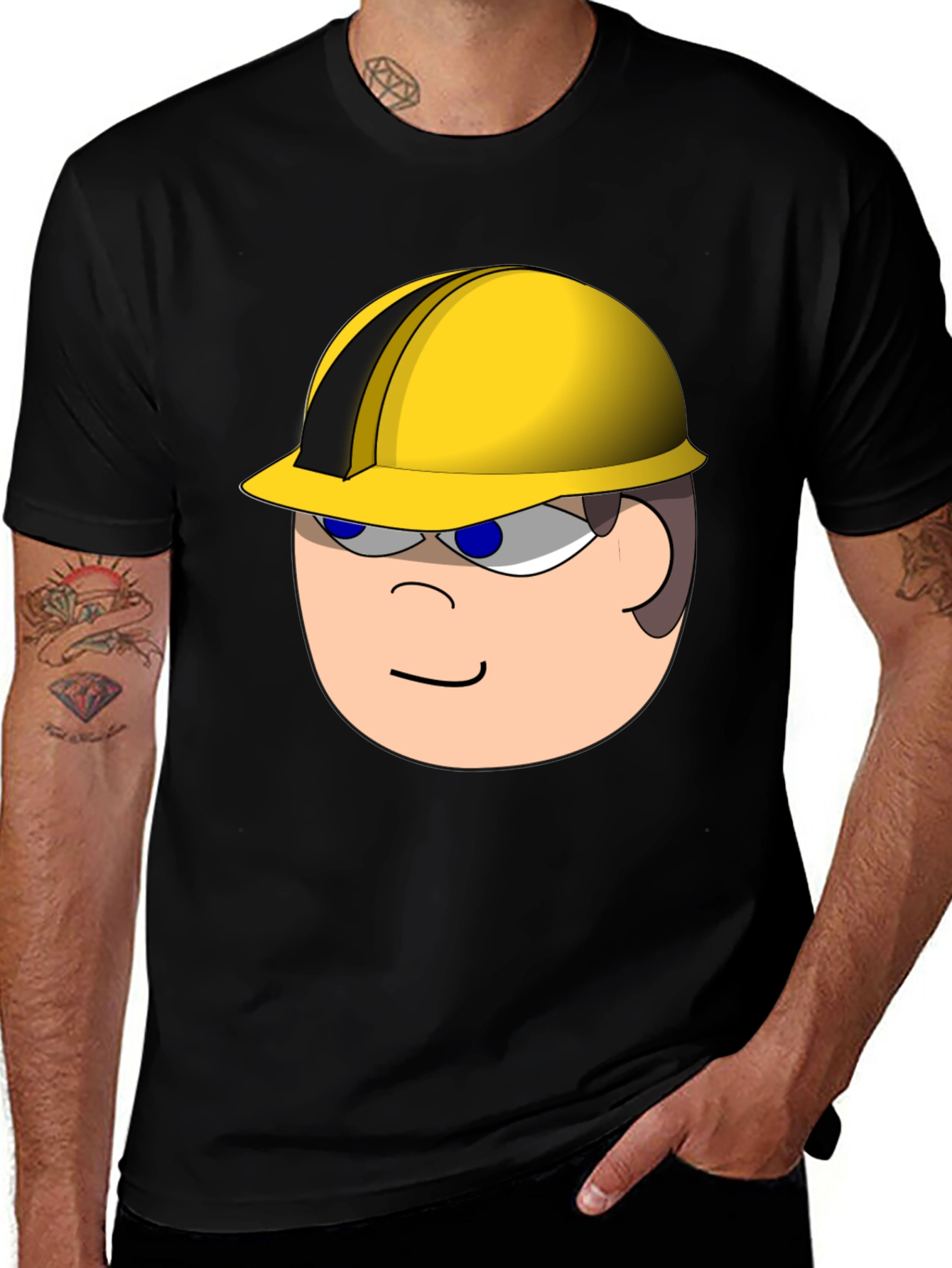 Construction Cartoon Hard Hat T-Shirt