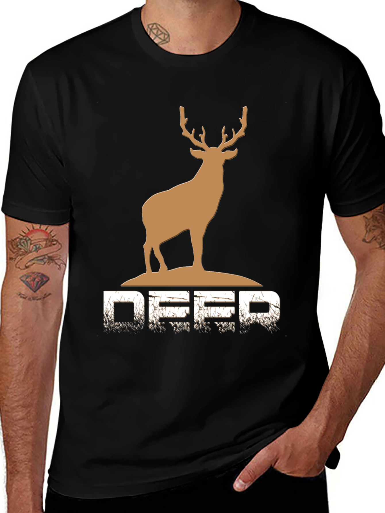 Variant 4 of Deer Graphic T-Shirt - Outdoor Hunting Apparel