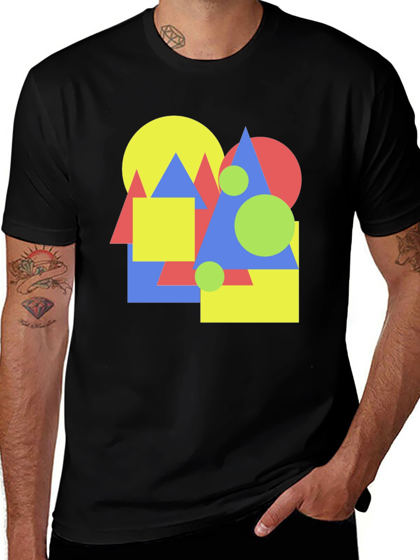 Variant 4 of Geometric Pattern Crew Neck T-Shirt