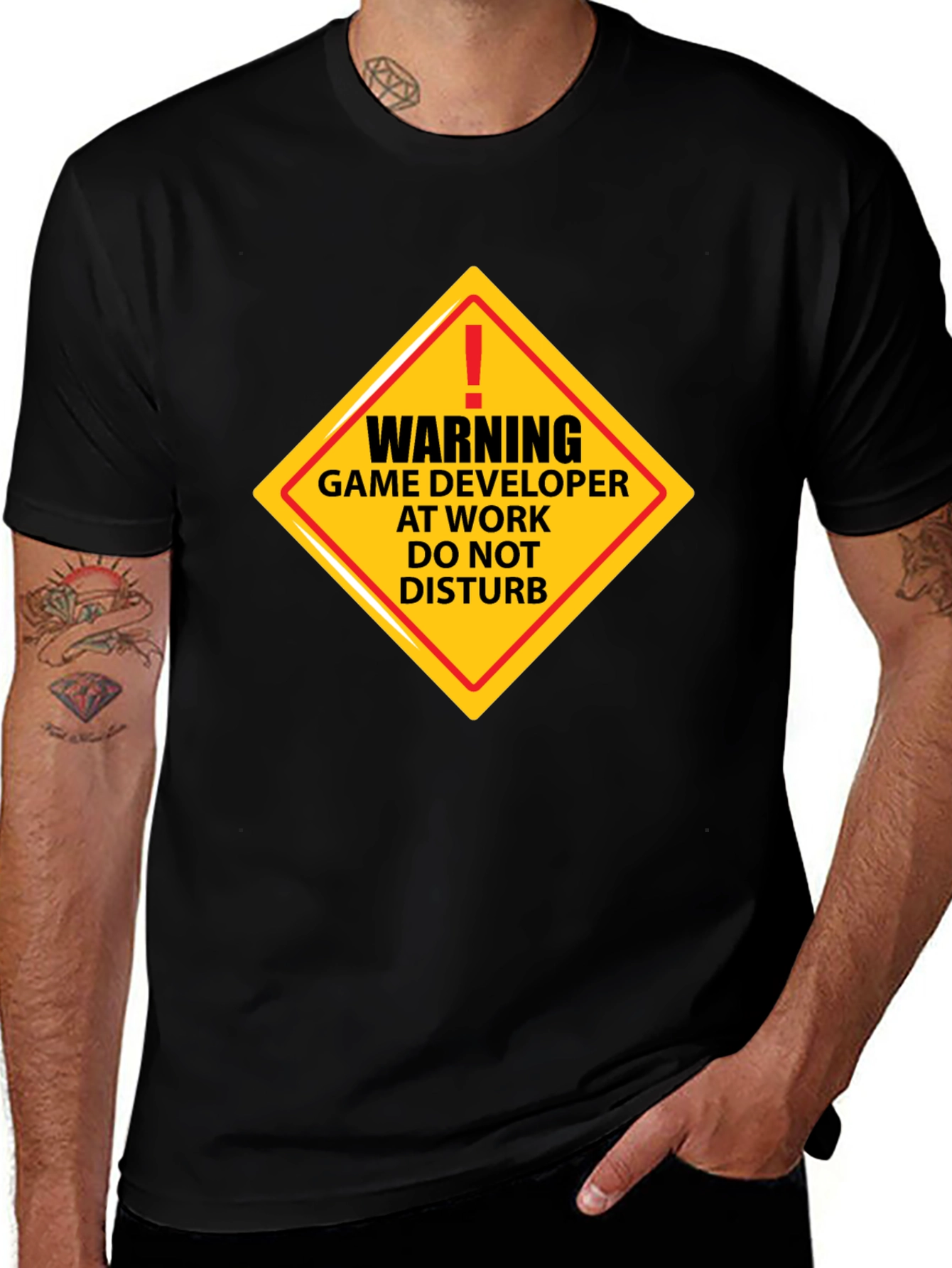 Variant 4 of Game Developer Warning T-Shirt - Do Not Disturb Work Tee