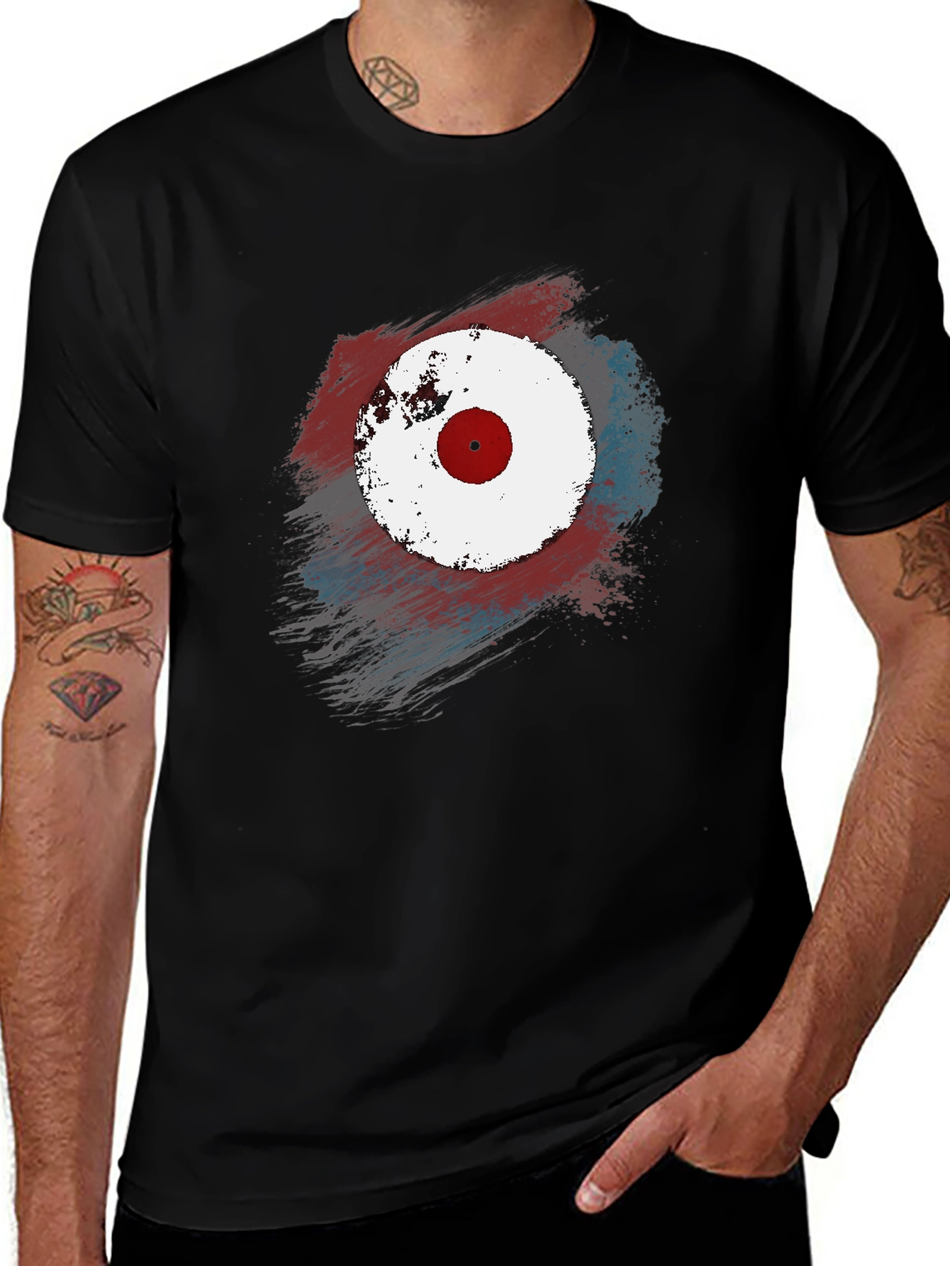 Variant 16 of Distressed Target Graphic T-Shirt - Casual Wear
