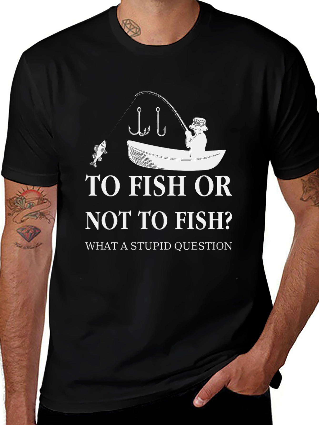 Variant 8 of To Fish or Not to Fish Funny Graphic Tee