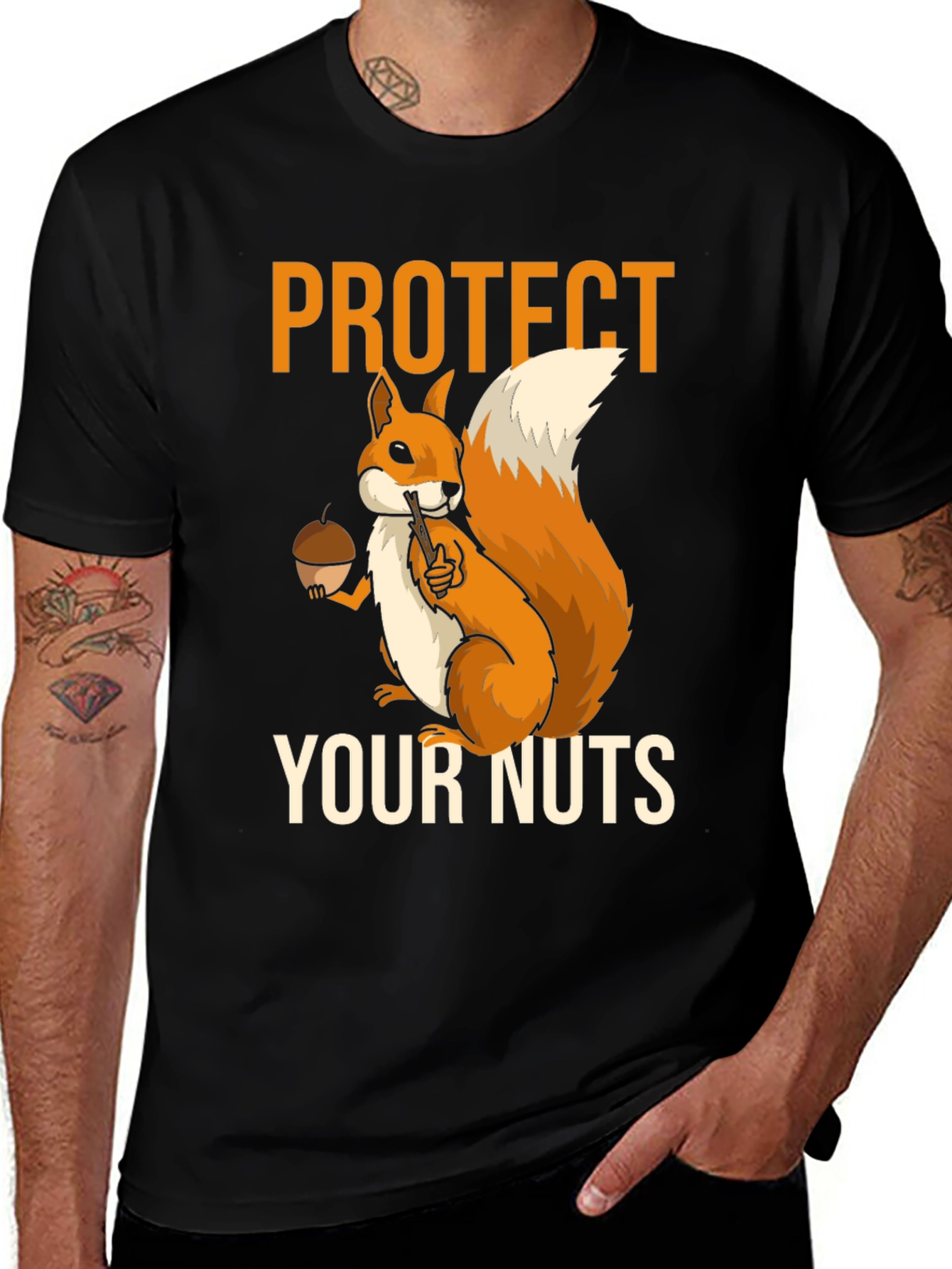 Variant 28 of Protect Your Nuts T-Shirt Funny Squirrel Tee