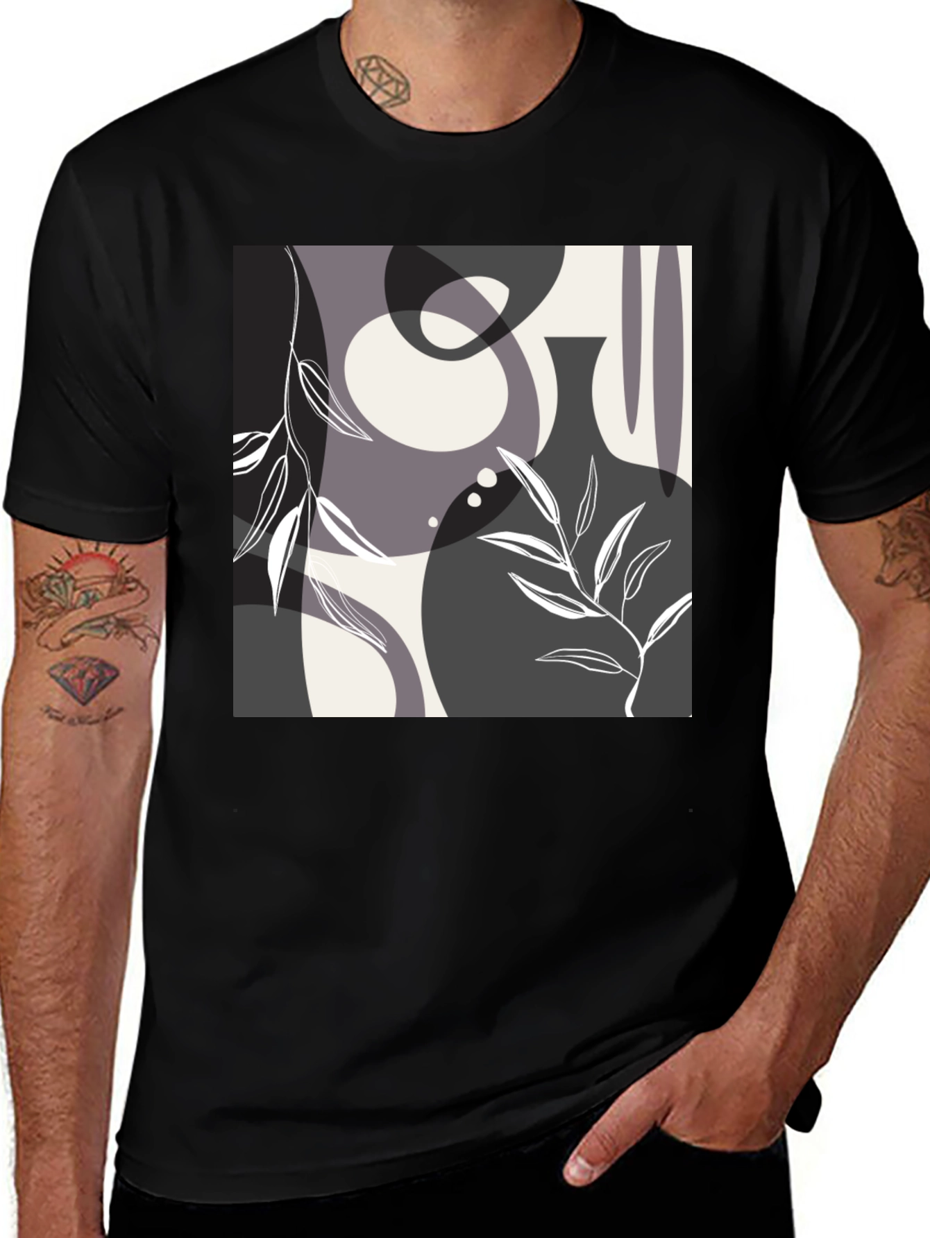 Variant 6 of Abstract Art Graphic T-Shirt - Modern Style