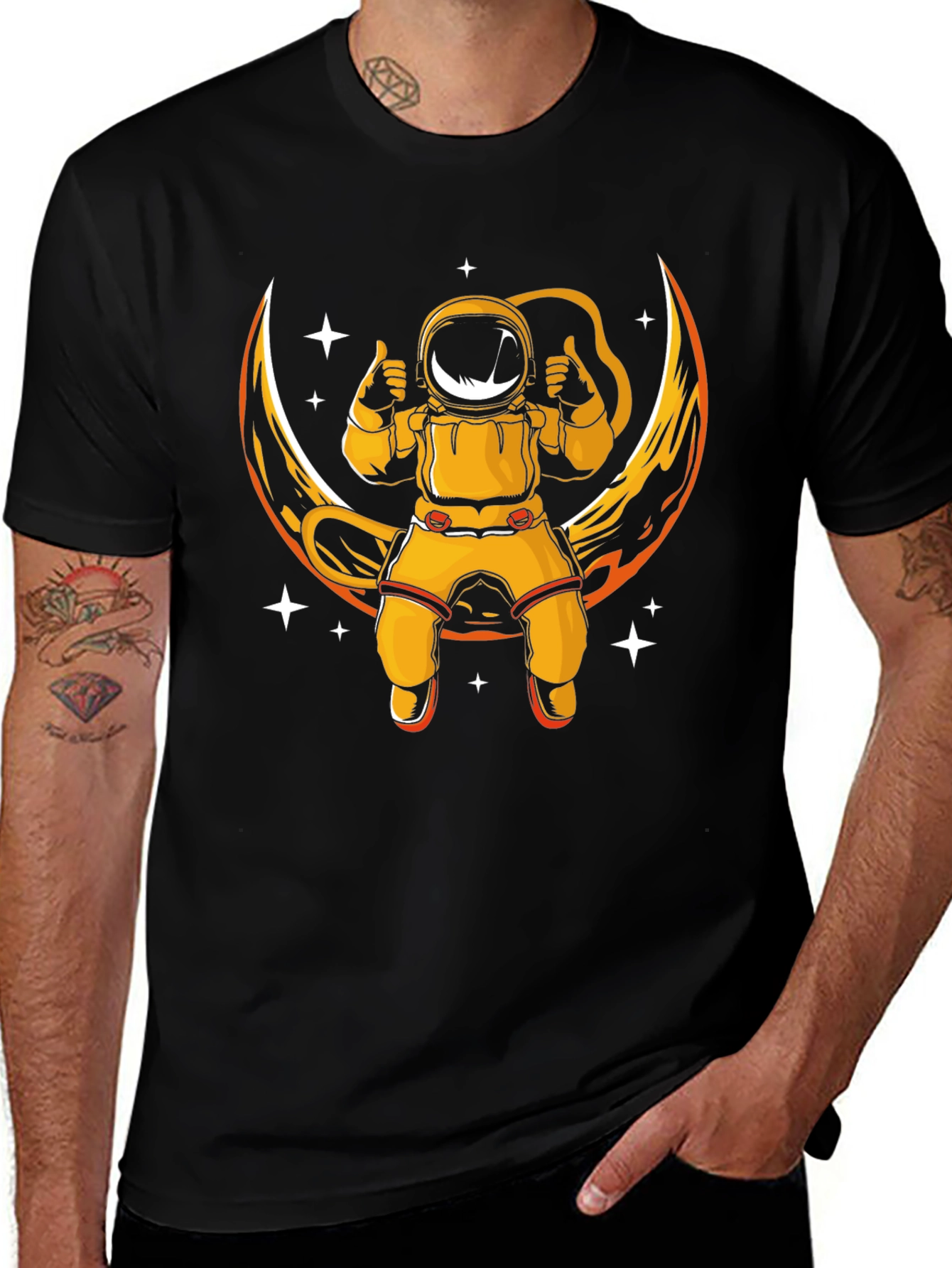 Variant 13 of Astronaut Moon Graphic T-Shirt - Black