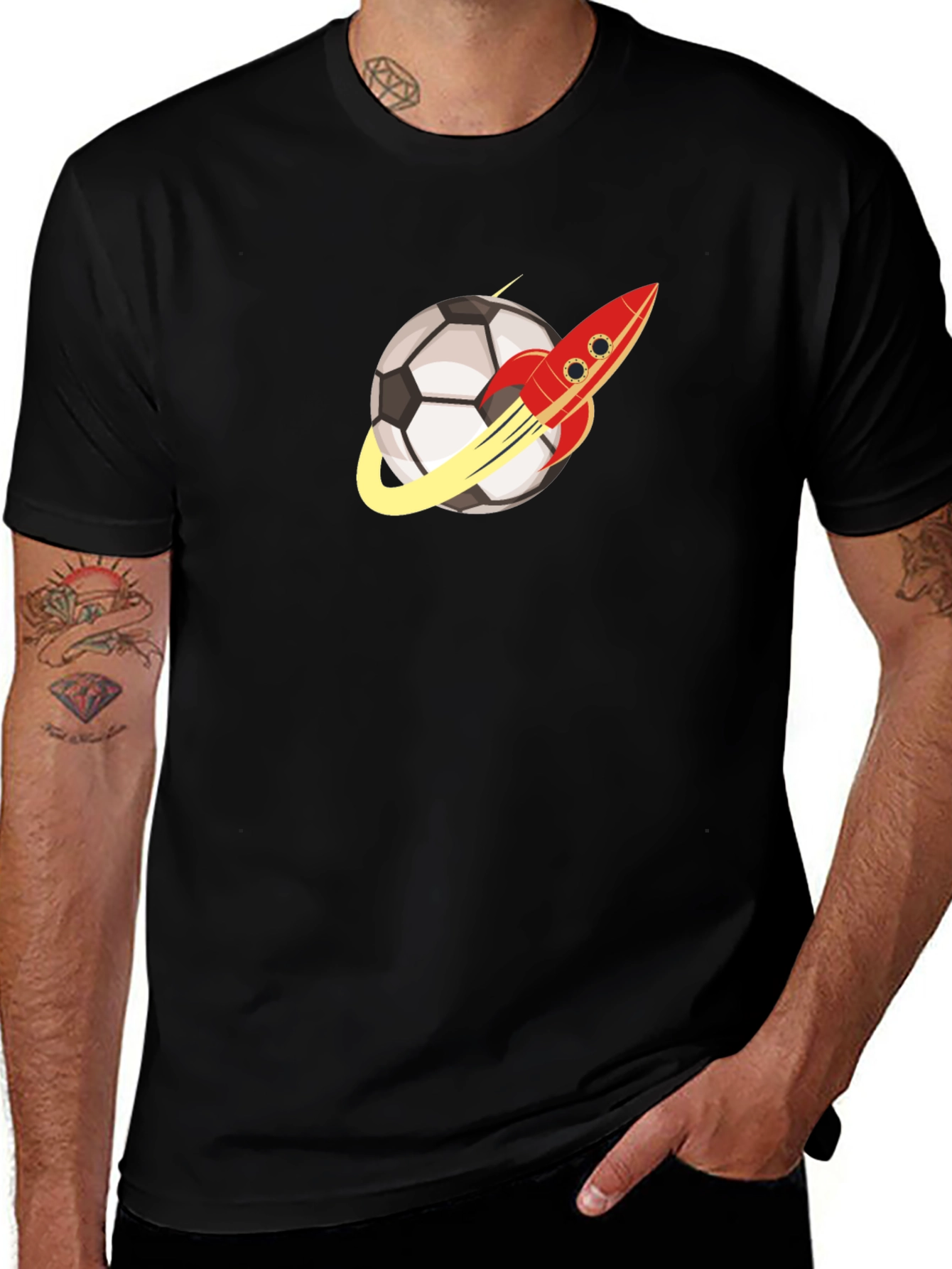 Variant 3 of Soccer Rocket Black T-Shirt