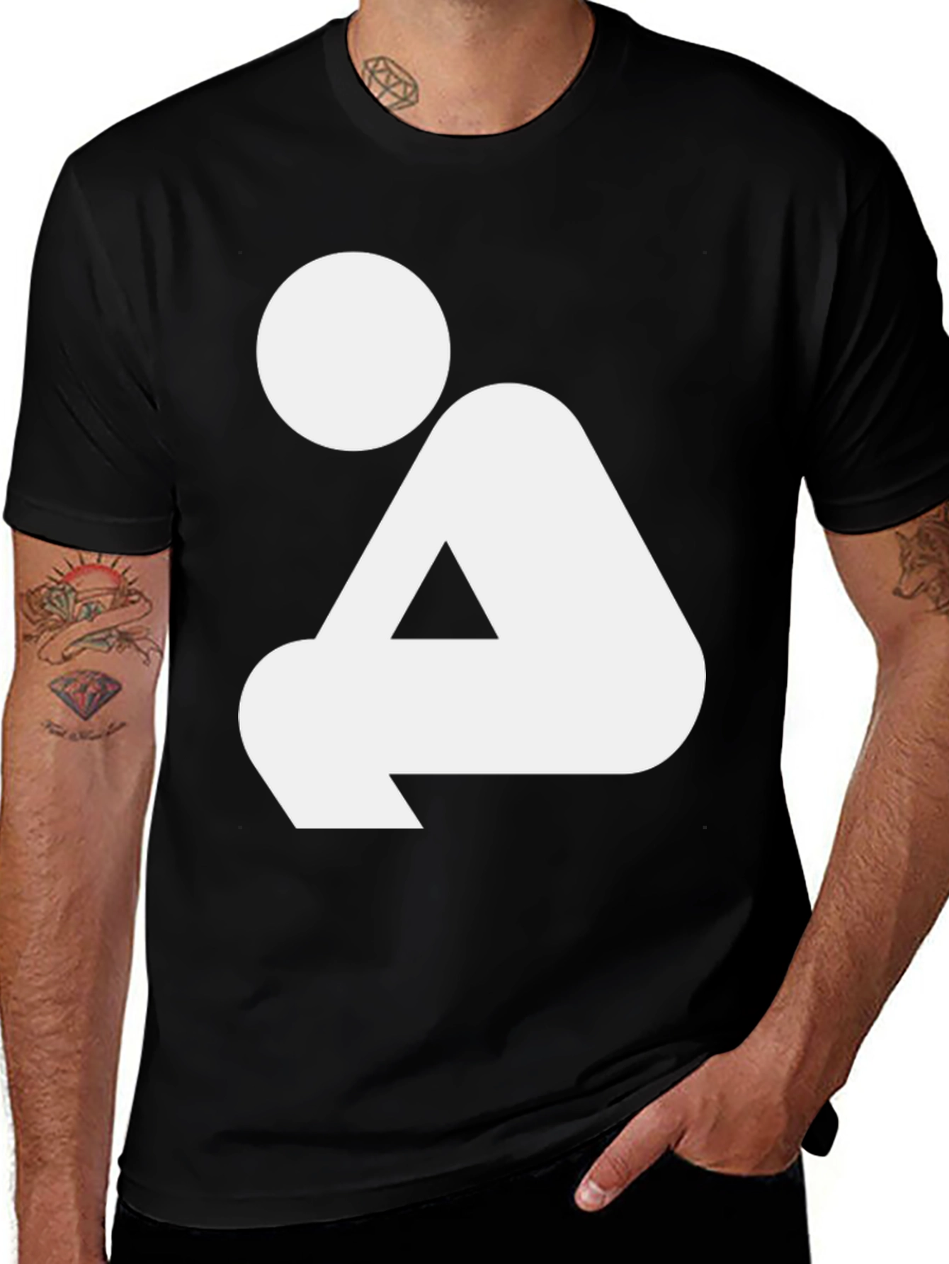 Variant 25 of Geometric Minimalist Graphic Tee - Modern Black T-Shirt