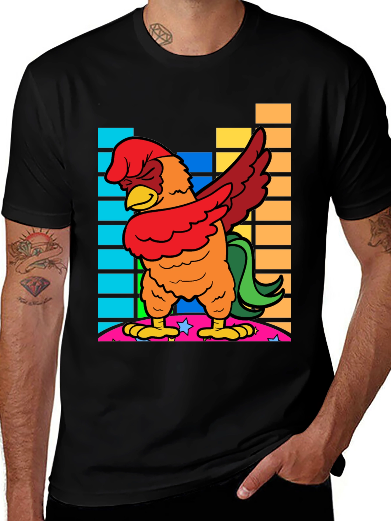 Variant 7 of Dabbing Chicken Graphic Tee - Fun & Unique Design