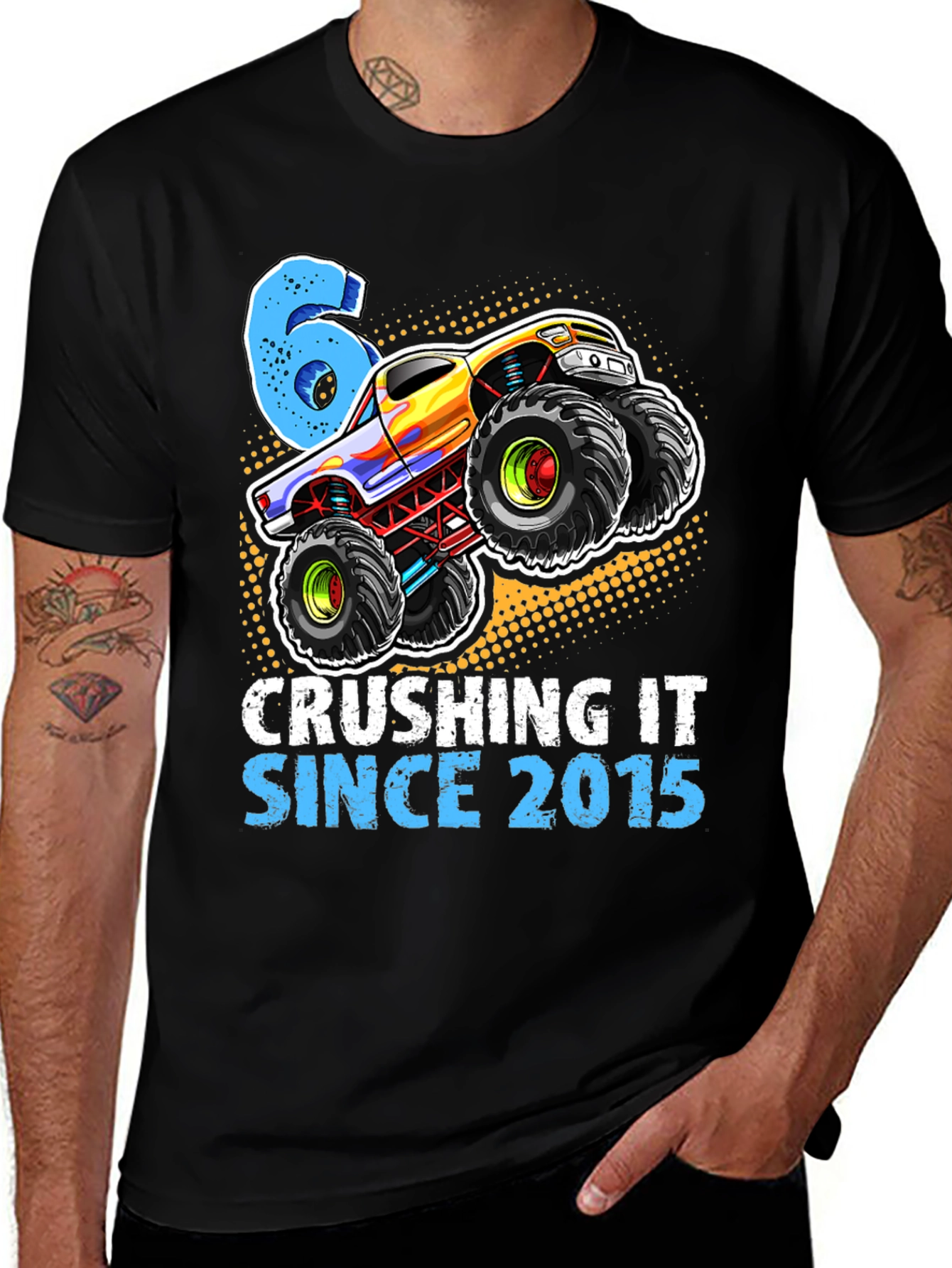 Crushing It Since 2015 Monster Truck 6th Birthday T-Shirt