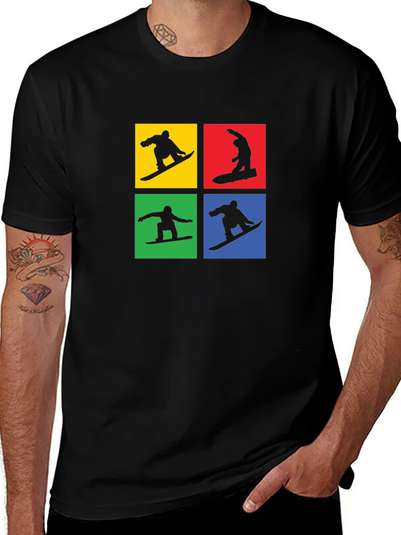 Variant 29 of Snowboarder Silhouette Graphic T-Shirt