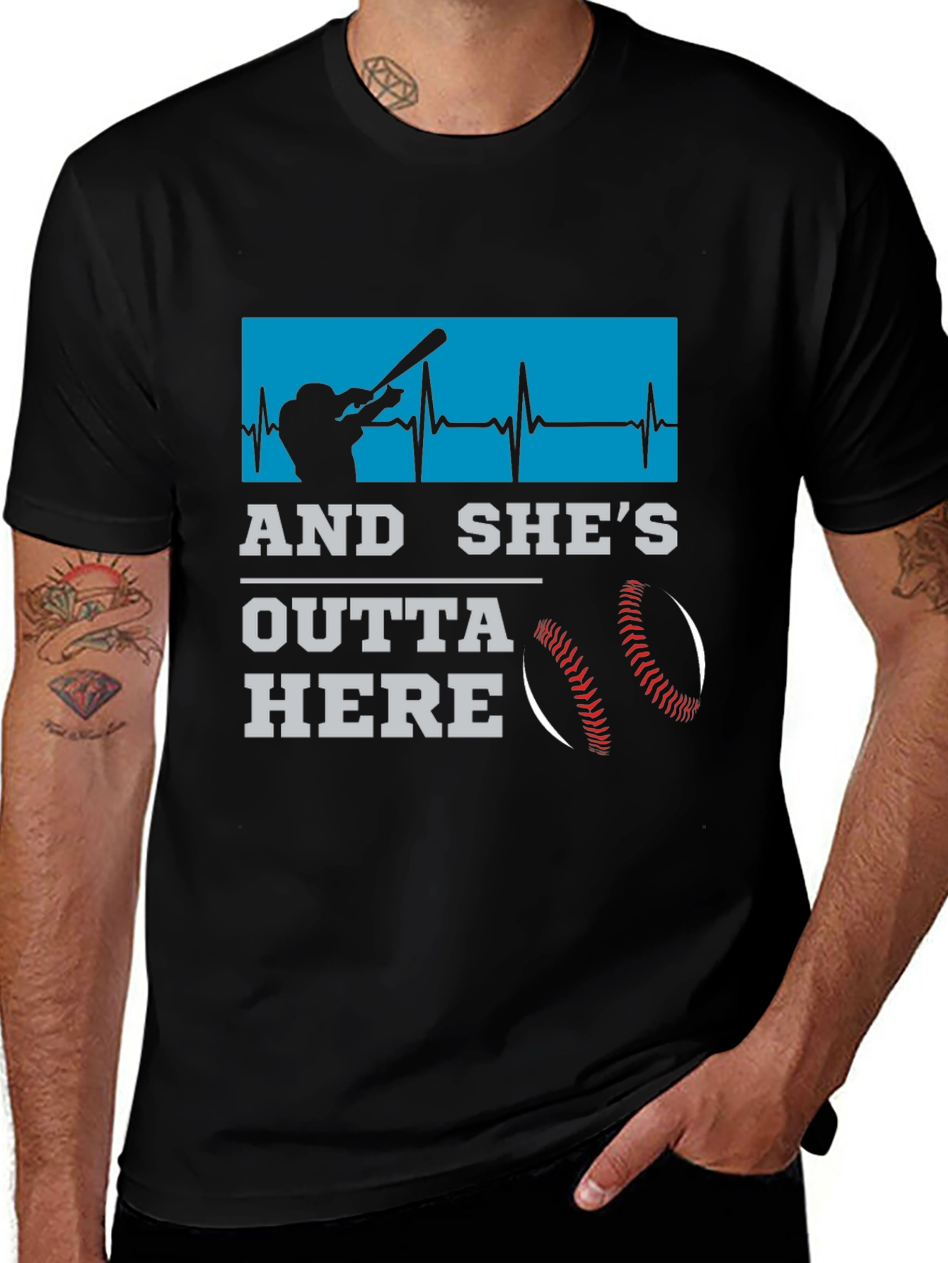 Variant 10 of And She's Outta Here Baseball T-Shirt