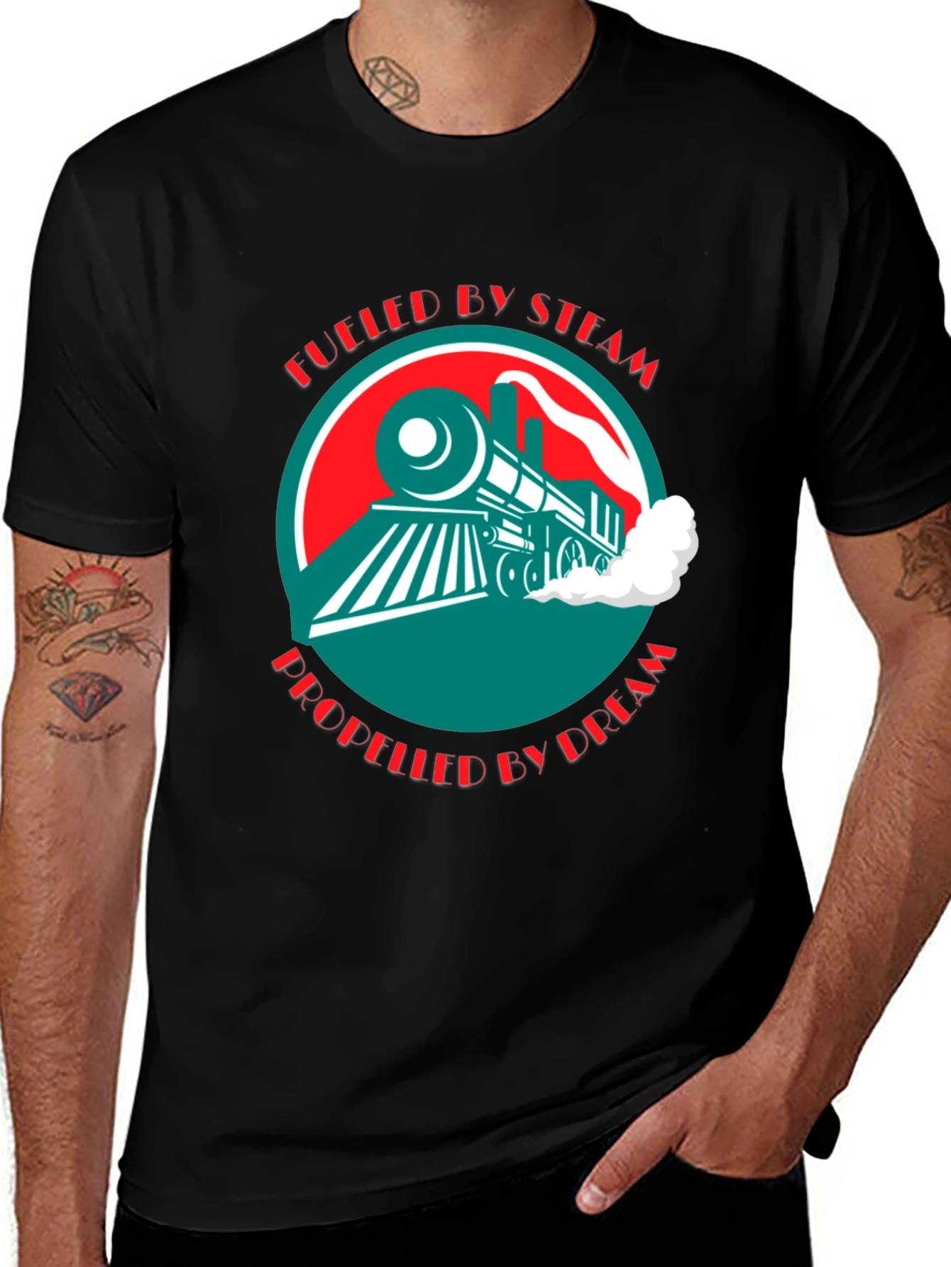 Variant 27 of Fueled by Steam Train Graphic Tee