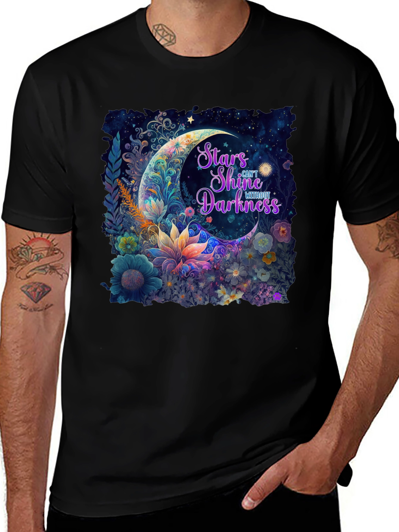 Variant 10 of Stars Shine Without Darkness Black T-Shirt