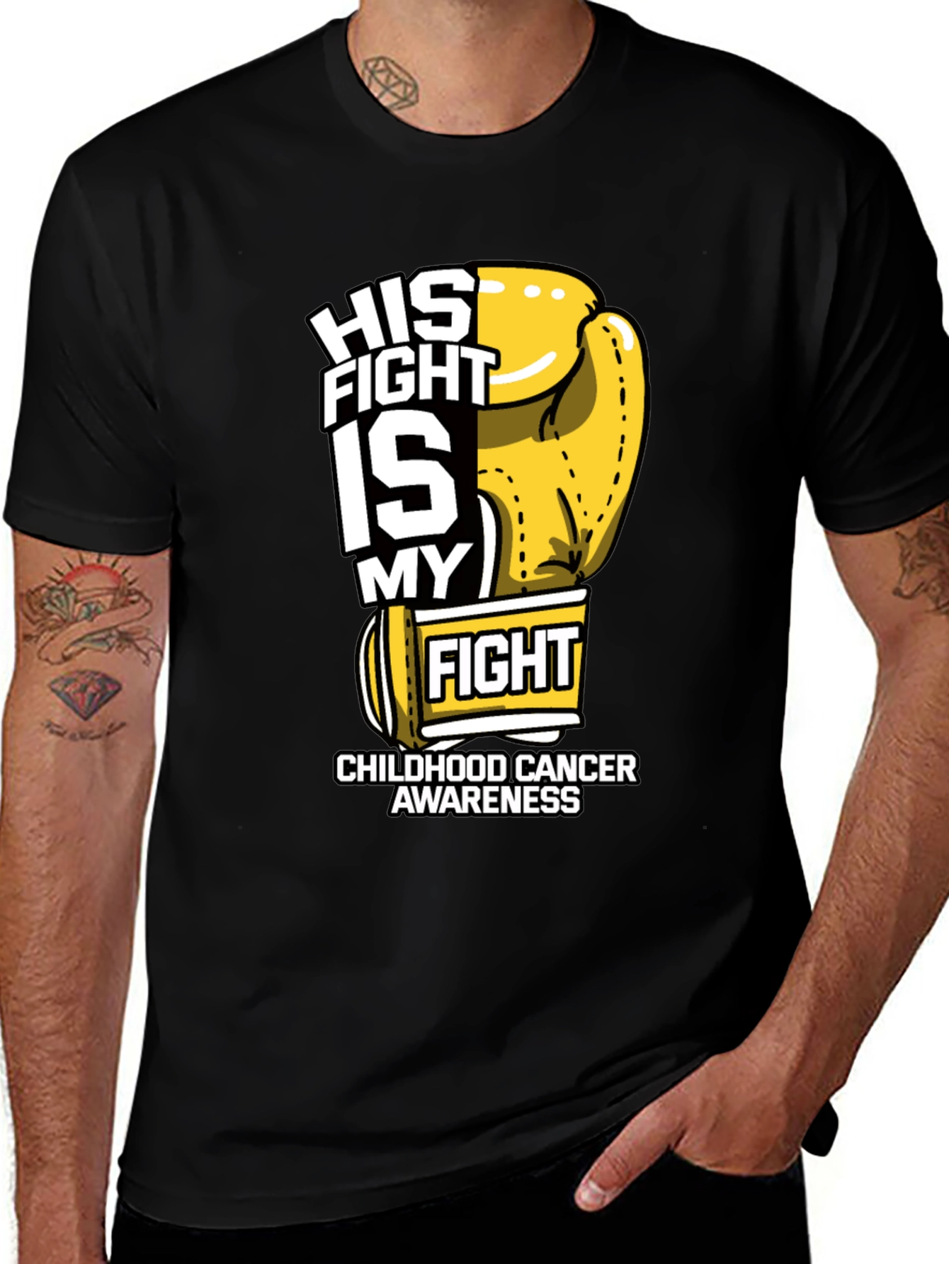 Variant 30 of Childhood Cancer Awareness Boxing Glove T-Shirt