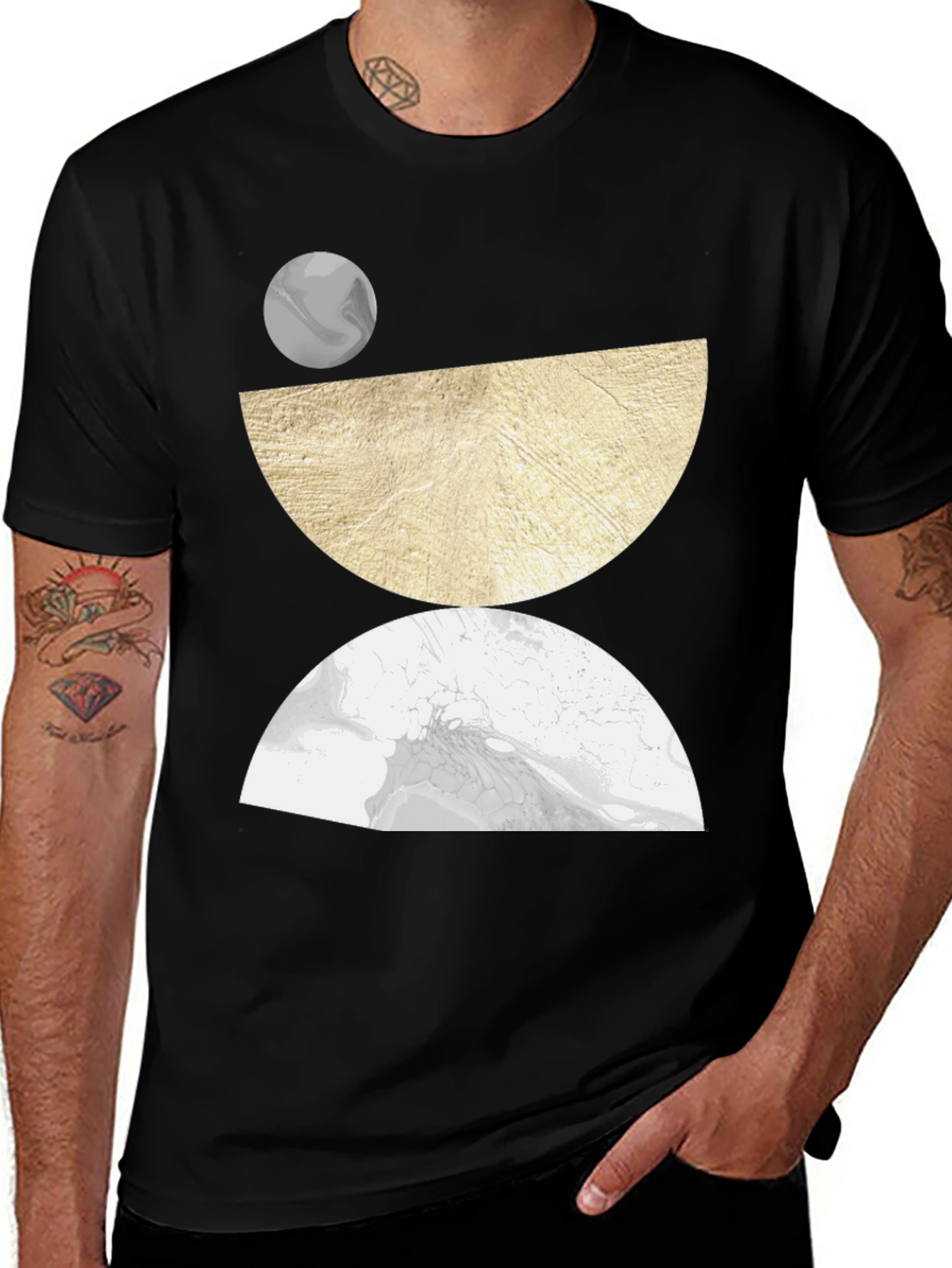 Variant 10 of Abstract Geometric Graphic Tee - Black